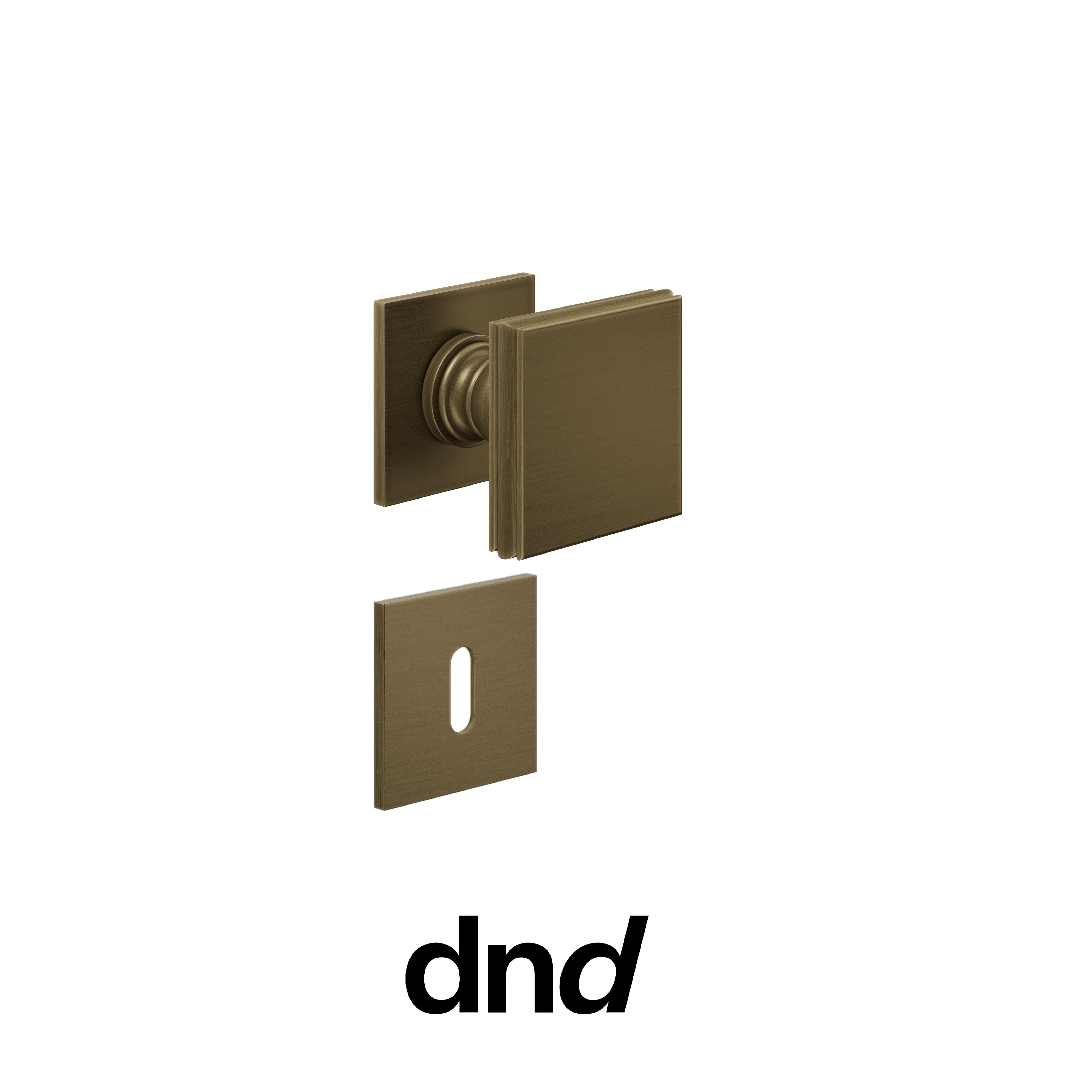 DND Lucrezia 02 - Pomolo per porta interna - OGH - Bronzo satinato opaco / Fine Quadra - 50x50 - 4mm / Patent