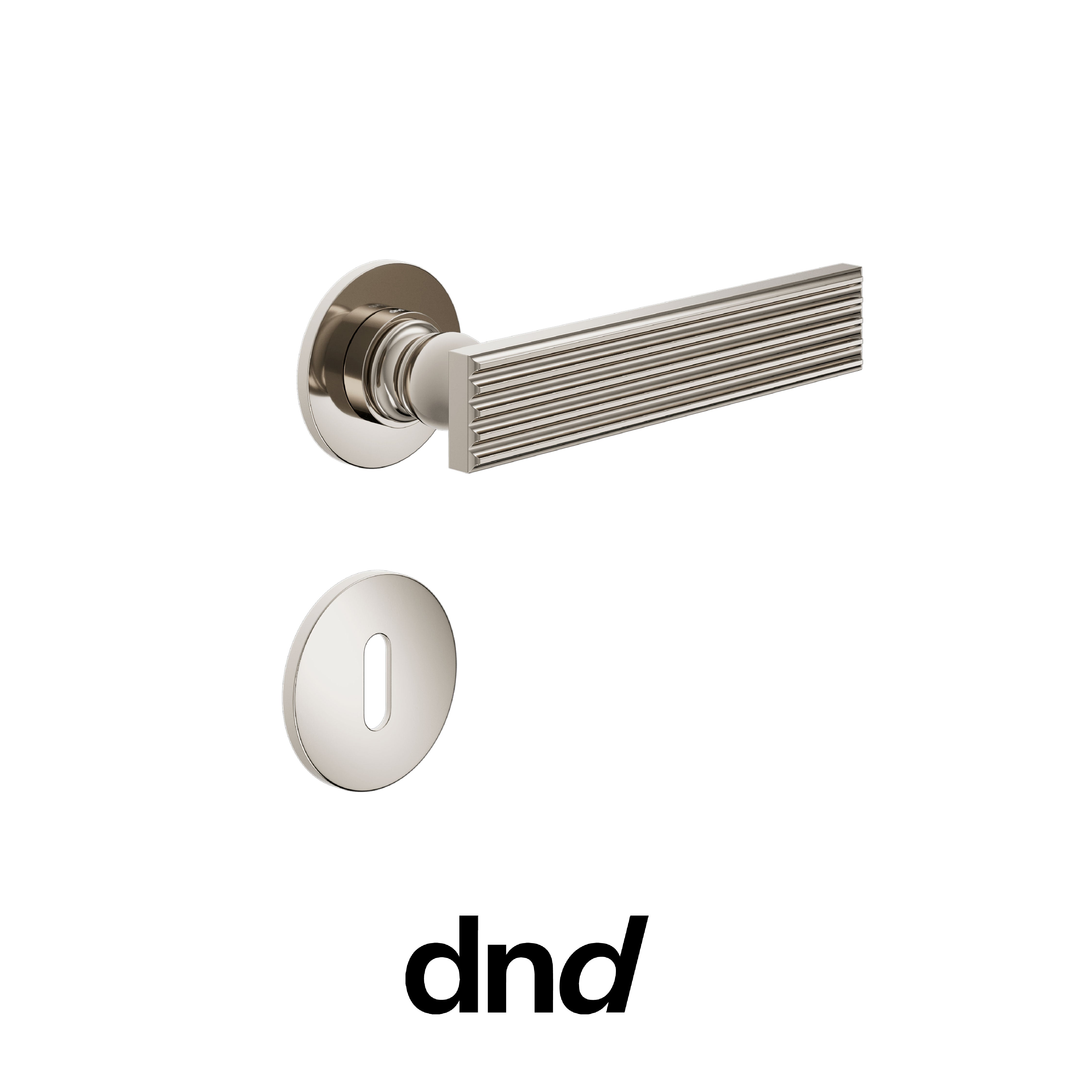 DND Eleonora - Maniglia per porta interna - PVN - Nickel lucido / Fine tonda Ø 50 - 4 mm / Patent