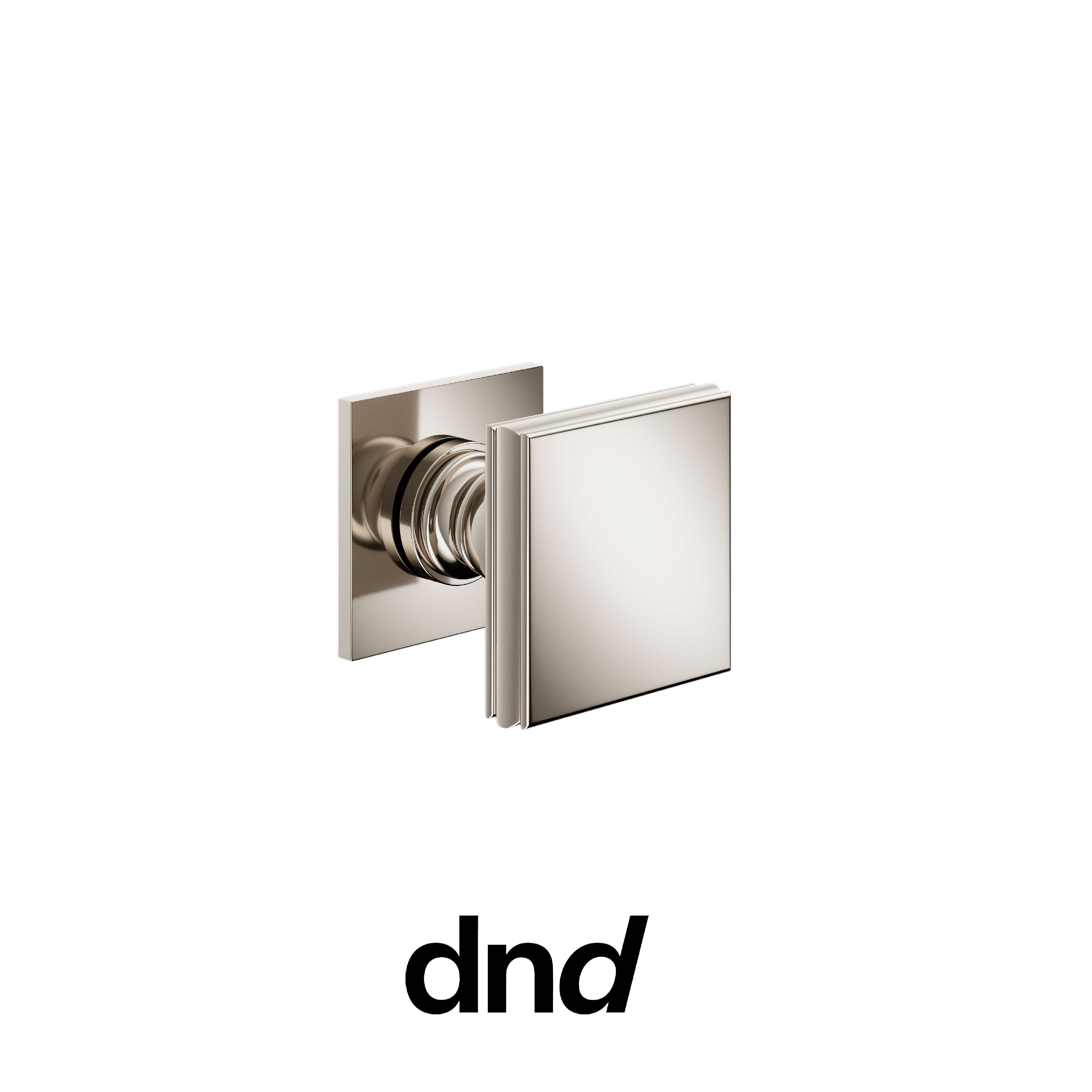 DND Lucrezia 02 - Pomolo per porta interna - PVN - Nickel lucido / Fine Quadra - 50x50 - 4mm / Pomolo fisso