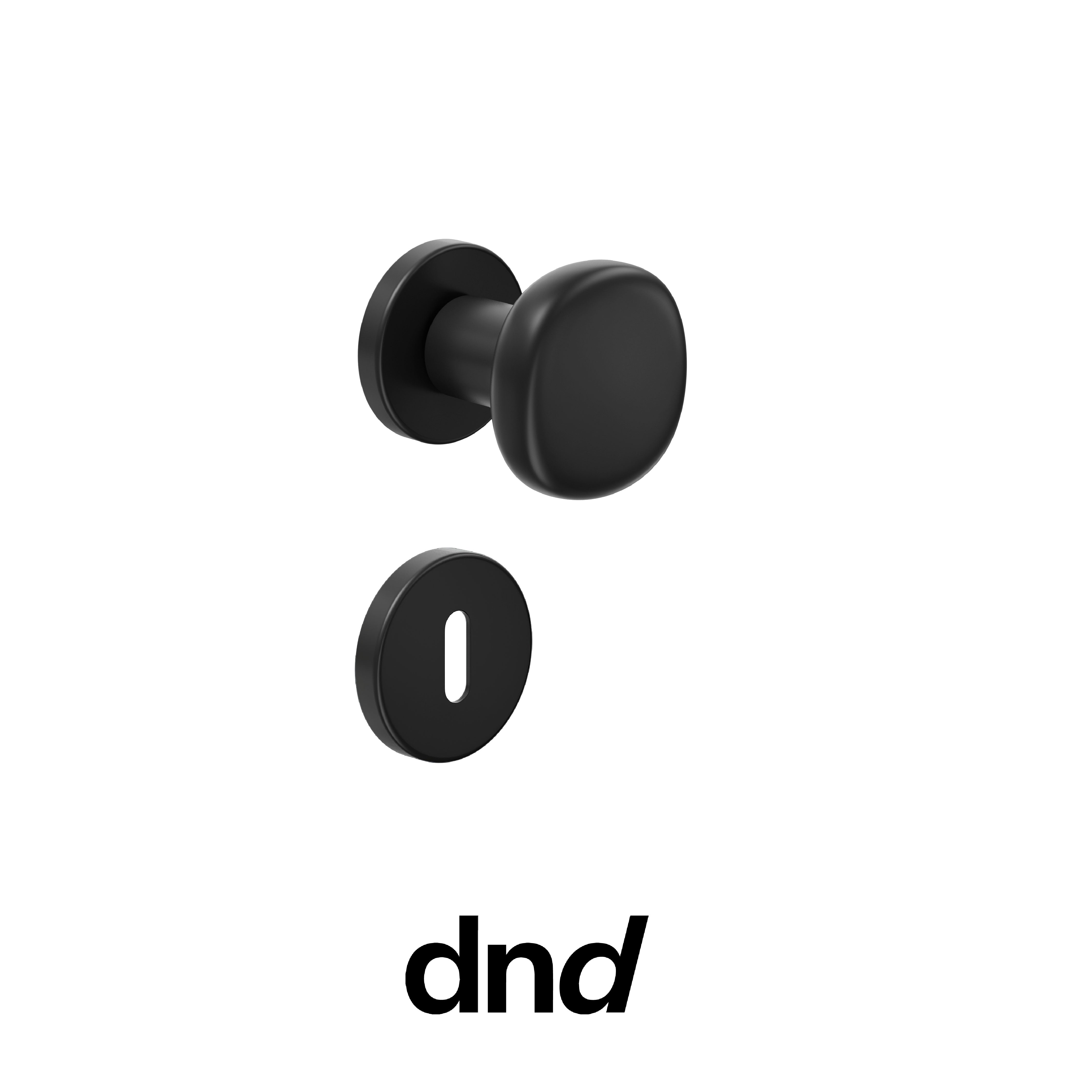 DND Olive - Pomolo per porta interna - ONO - Nero / Vis Tonda Ø 50 - 7 mm / Patent