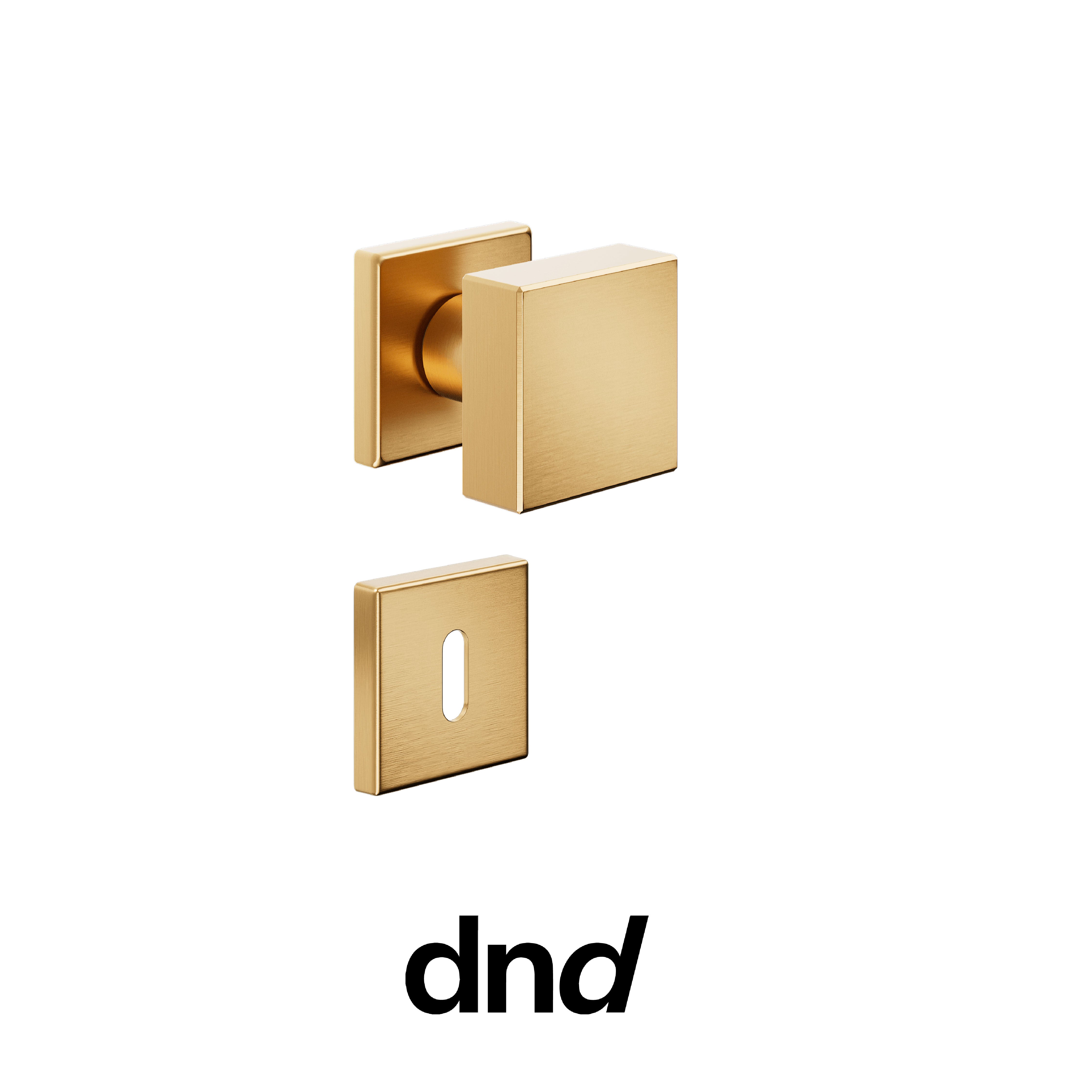 DND Ring - Pomolo per porta interna - PVD-SG - Oro antico satinato / Vis Quadra - 50x50 - 7 mm / Patent