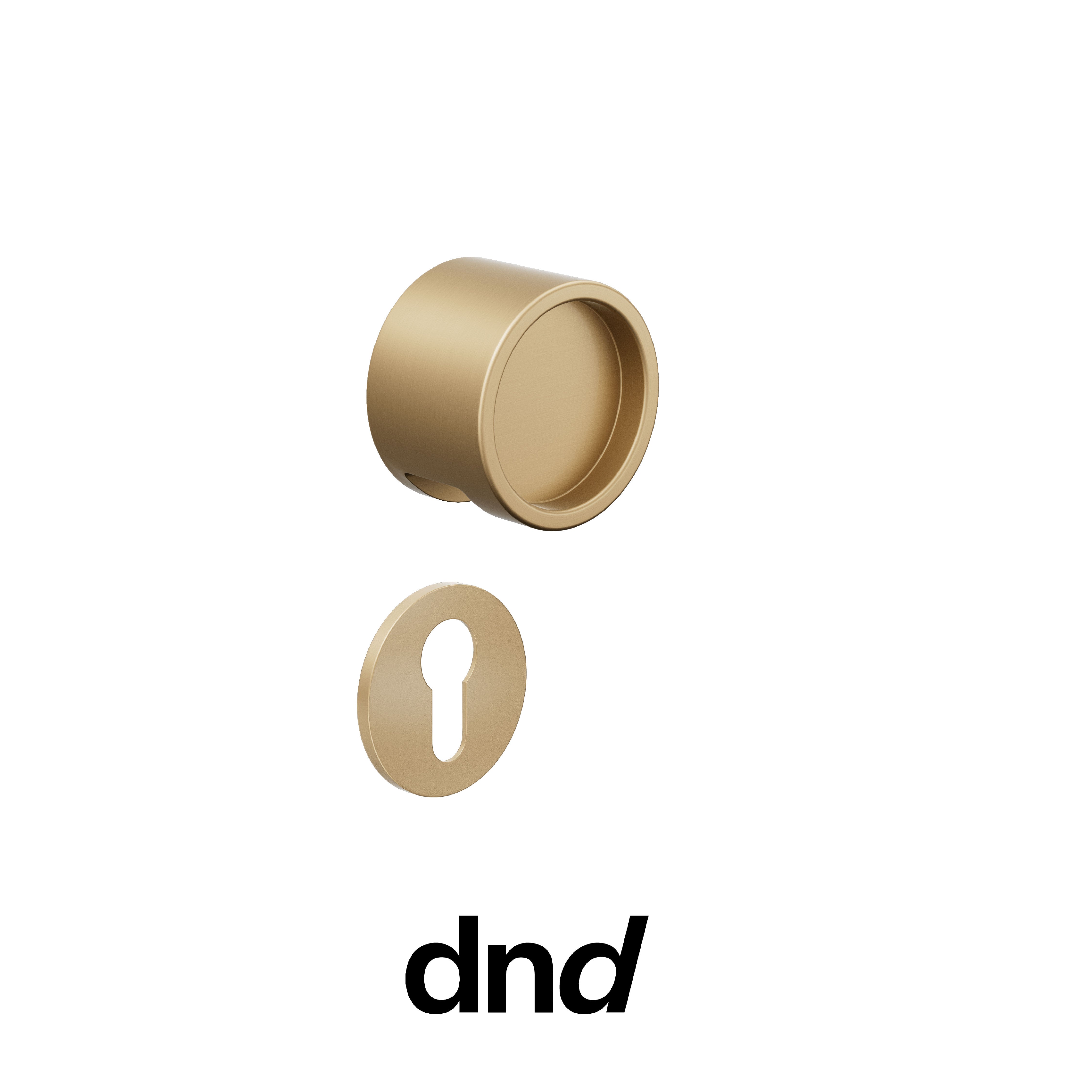 DND Timeless - Pomolo per porta interna - ARO - Oro satinato / Fine Tonda Ø 50 - 4 mm / Yale