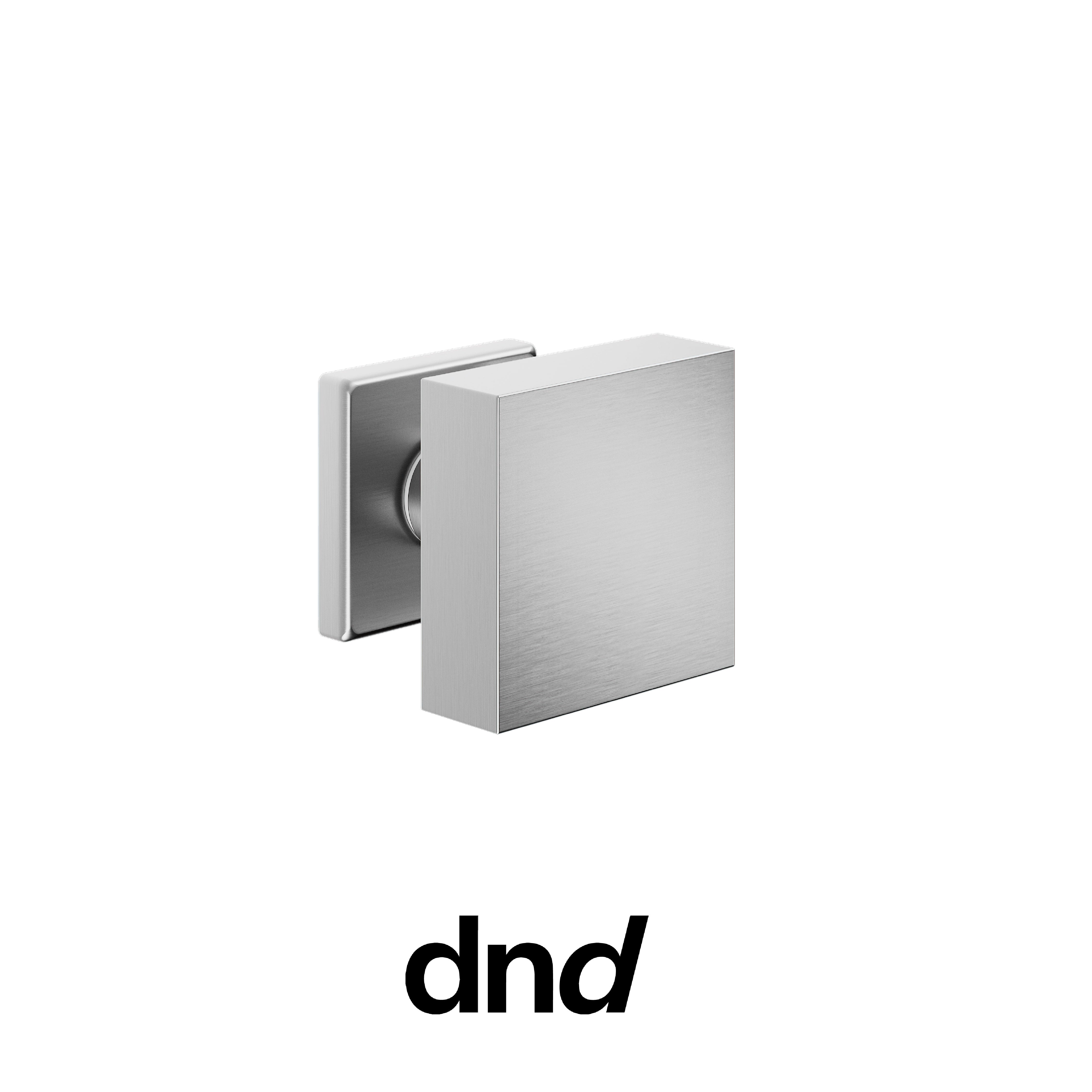 DND Quadro - Pomolo per porta interna - OCS - Cromo satinato / Vis Quadra - 50x50 - 7 mm / Singolo fisso non passante