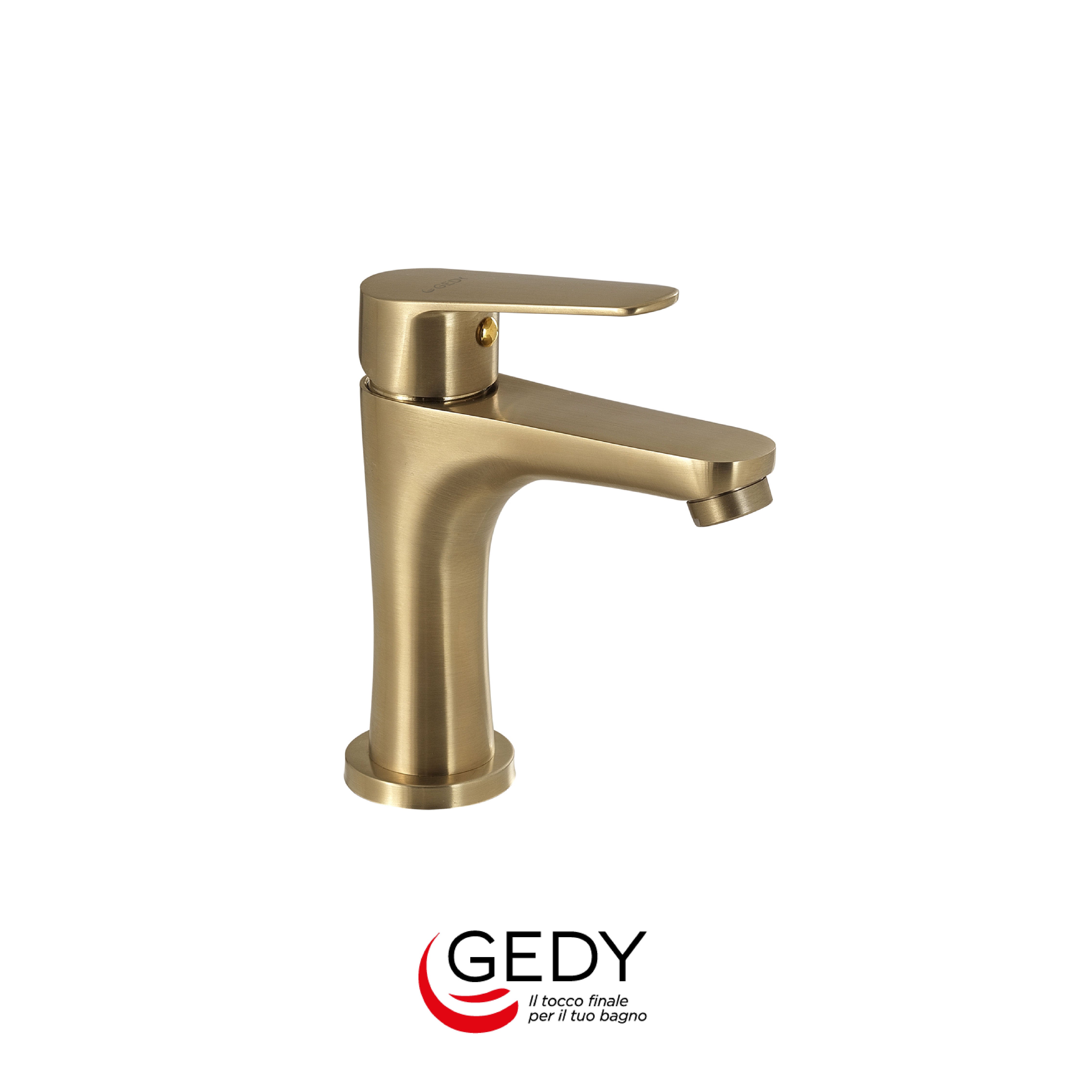 GEDY Como - Miscelatore monocomando basso per lavabo bagno - 88 - Oro matt
