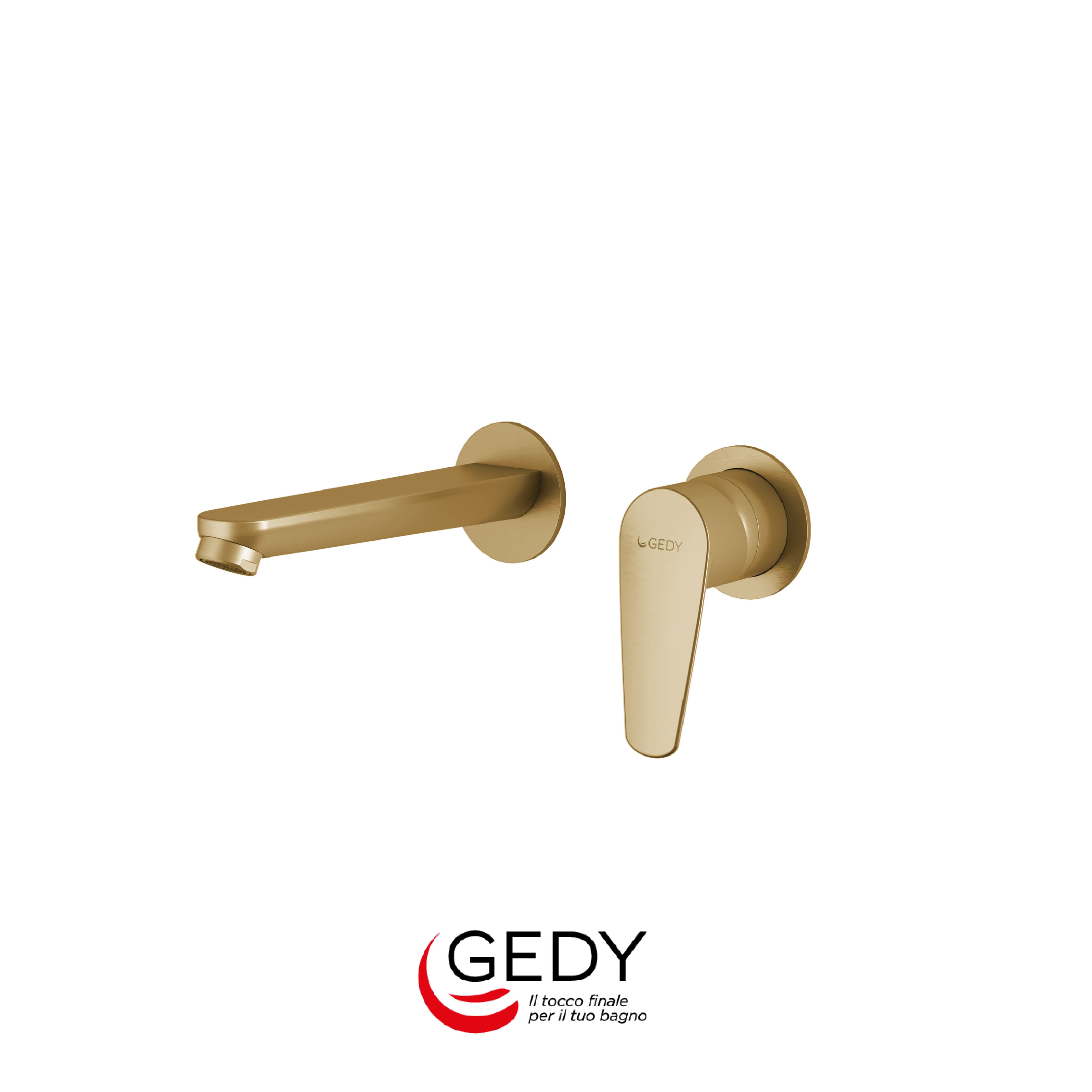 GEDY Como - Miscelatore da muro per lavabo - 88 - Oro matt