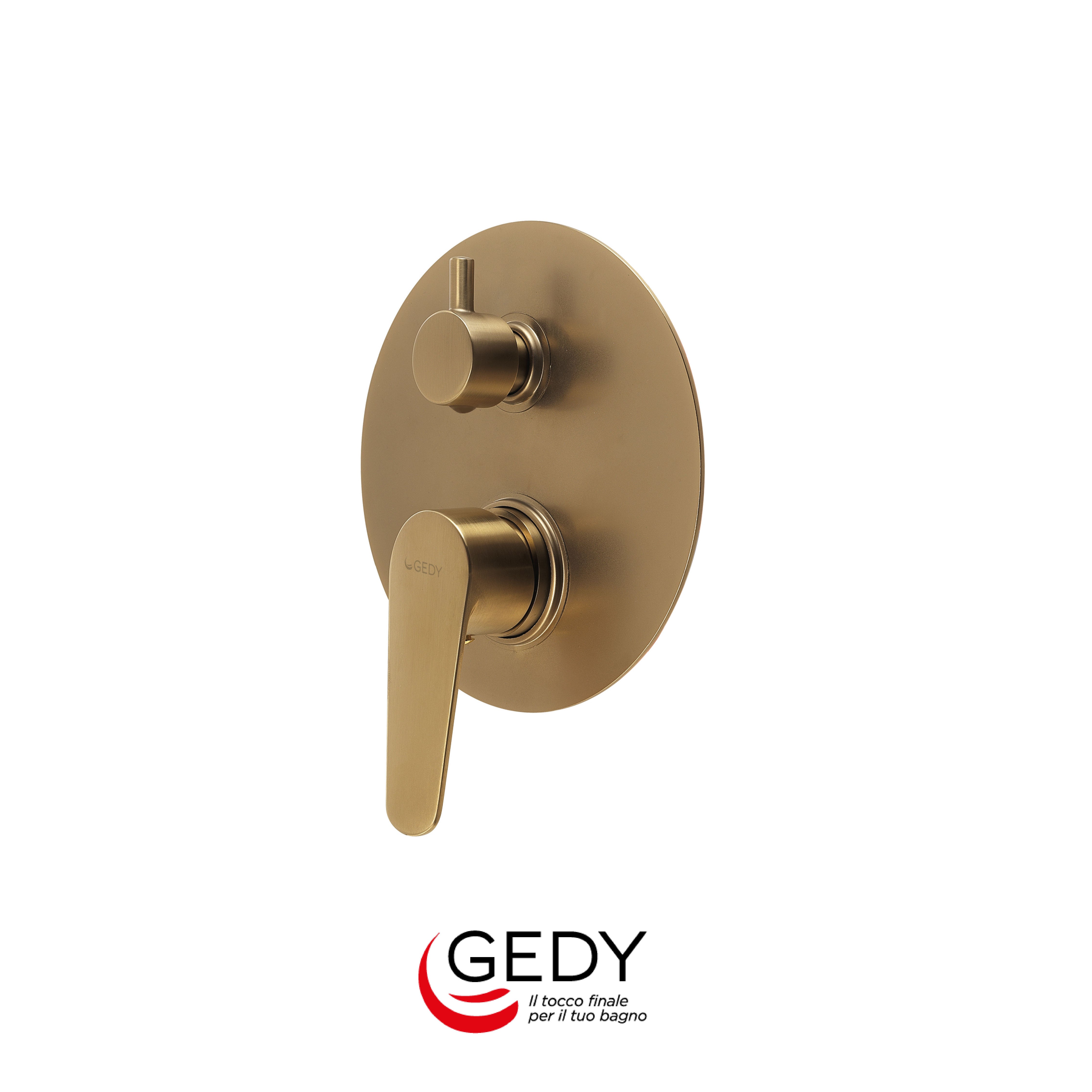 GEDY Como - Miscelatore monocomando a incasso doccia con deviatore a 2 vie - 88 - Oro matt