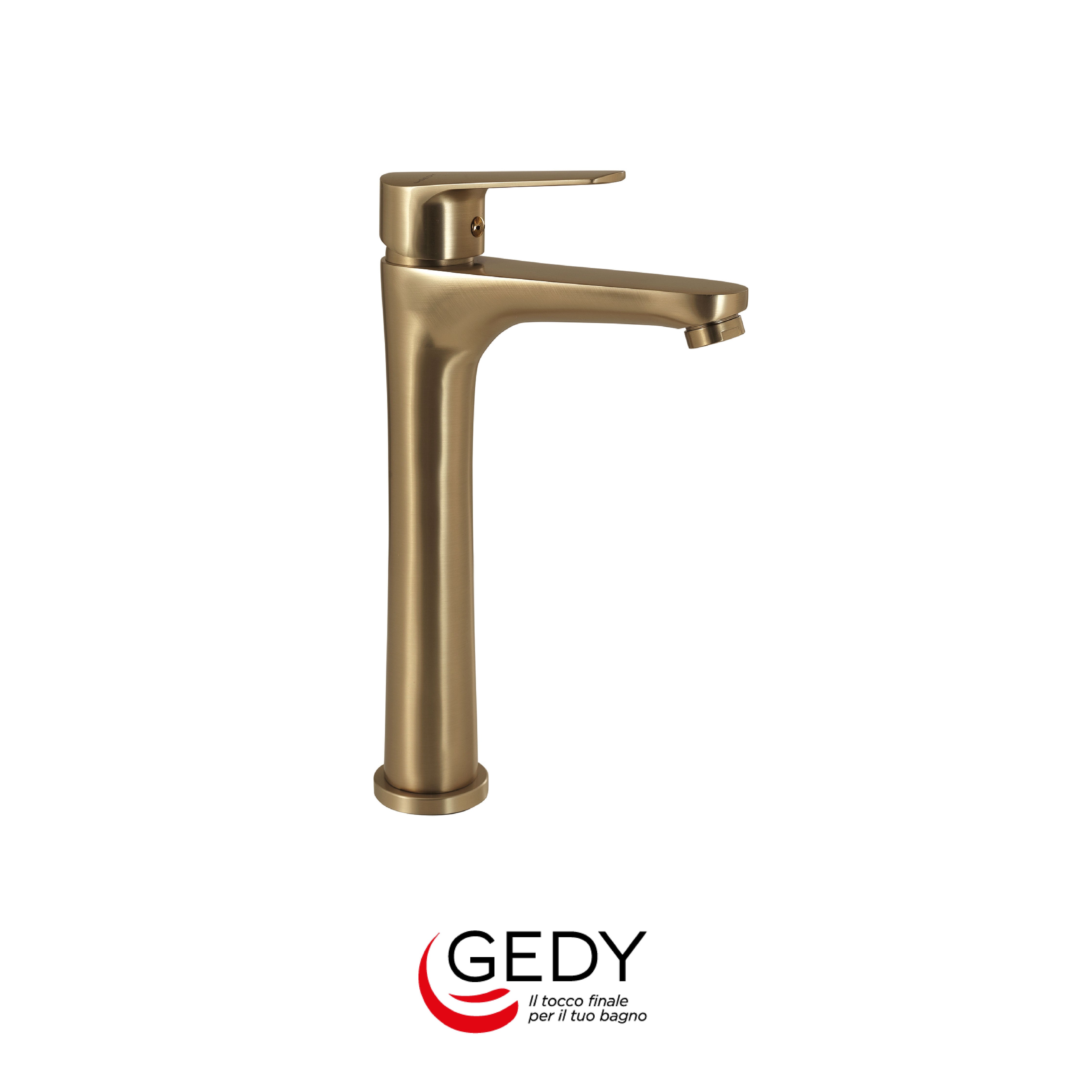 GEDY Como - Miscelatore monocomando alto per lavabo bagno - 88 - Oro matt
