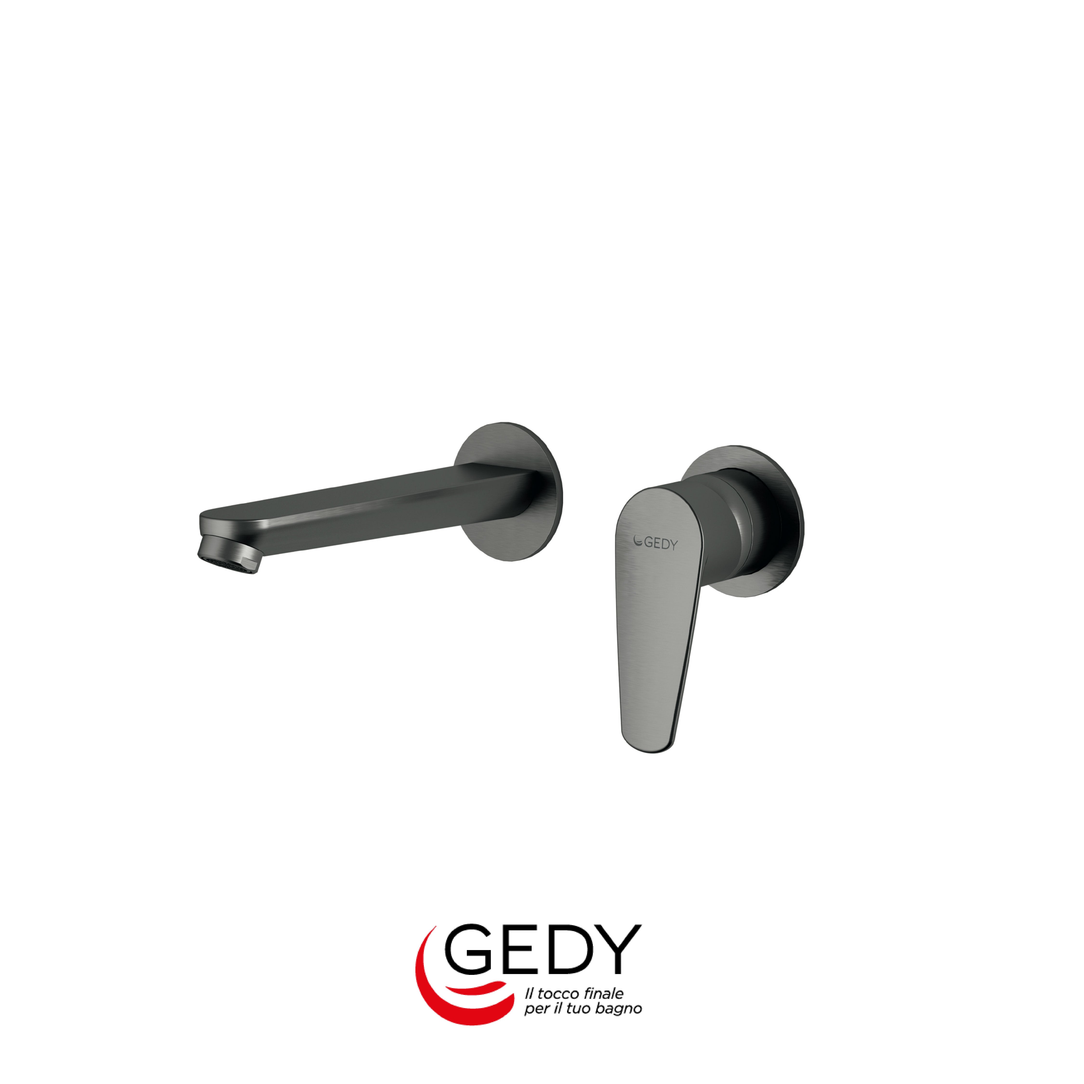 GEDY Como - Miscelatore da muro per lavabo - 81 - Gun metal