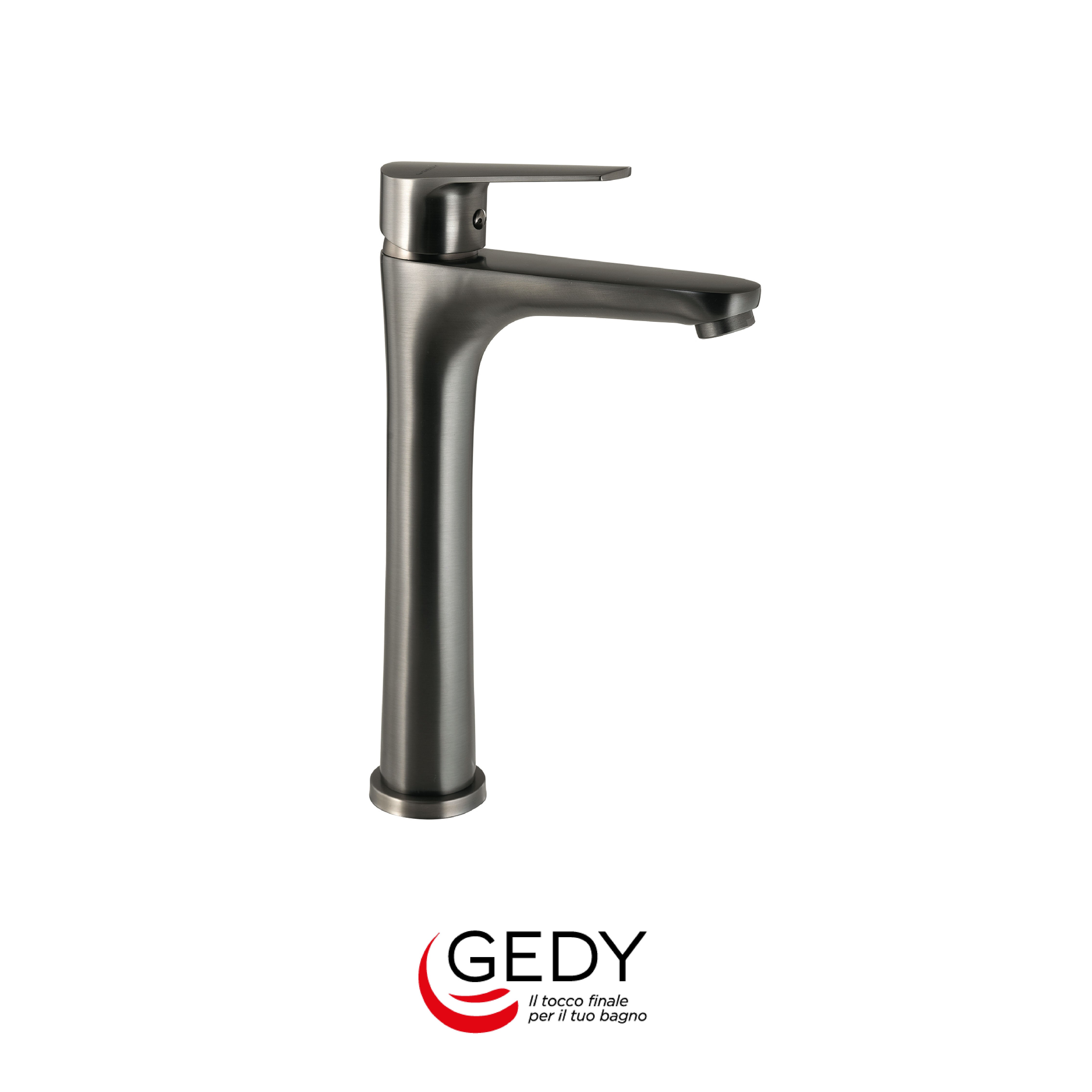 GEDY Como - Miscelatore monocomando alto per lavabo bagno - 81 - Gun metal