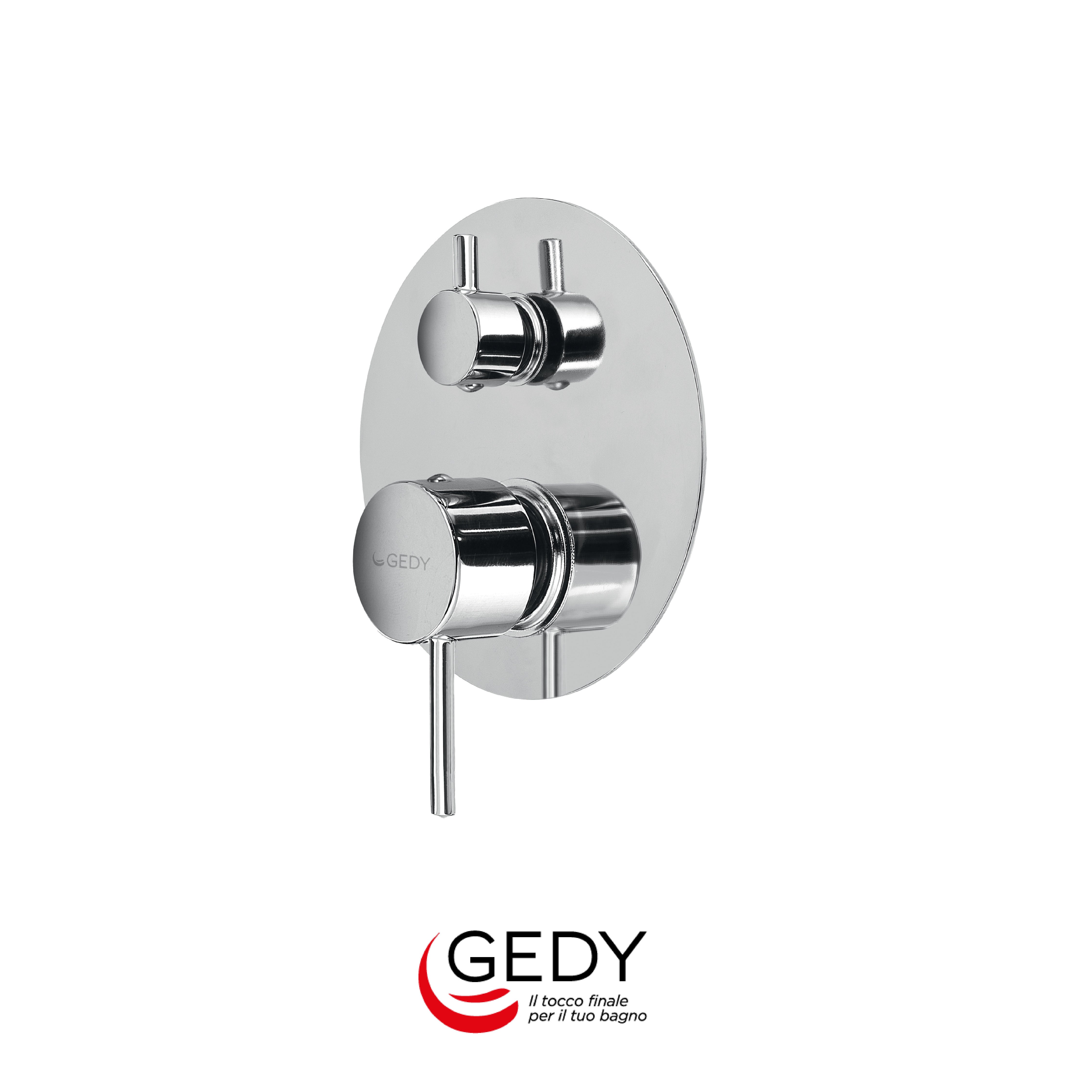 GEDY Garda - Miscelatore monocomando a incasso doccia con deviatore a 2 vie - 13 - Cromato - chromed