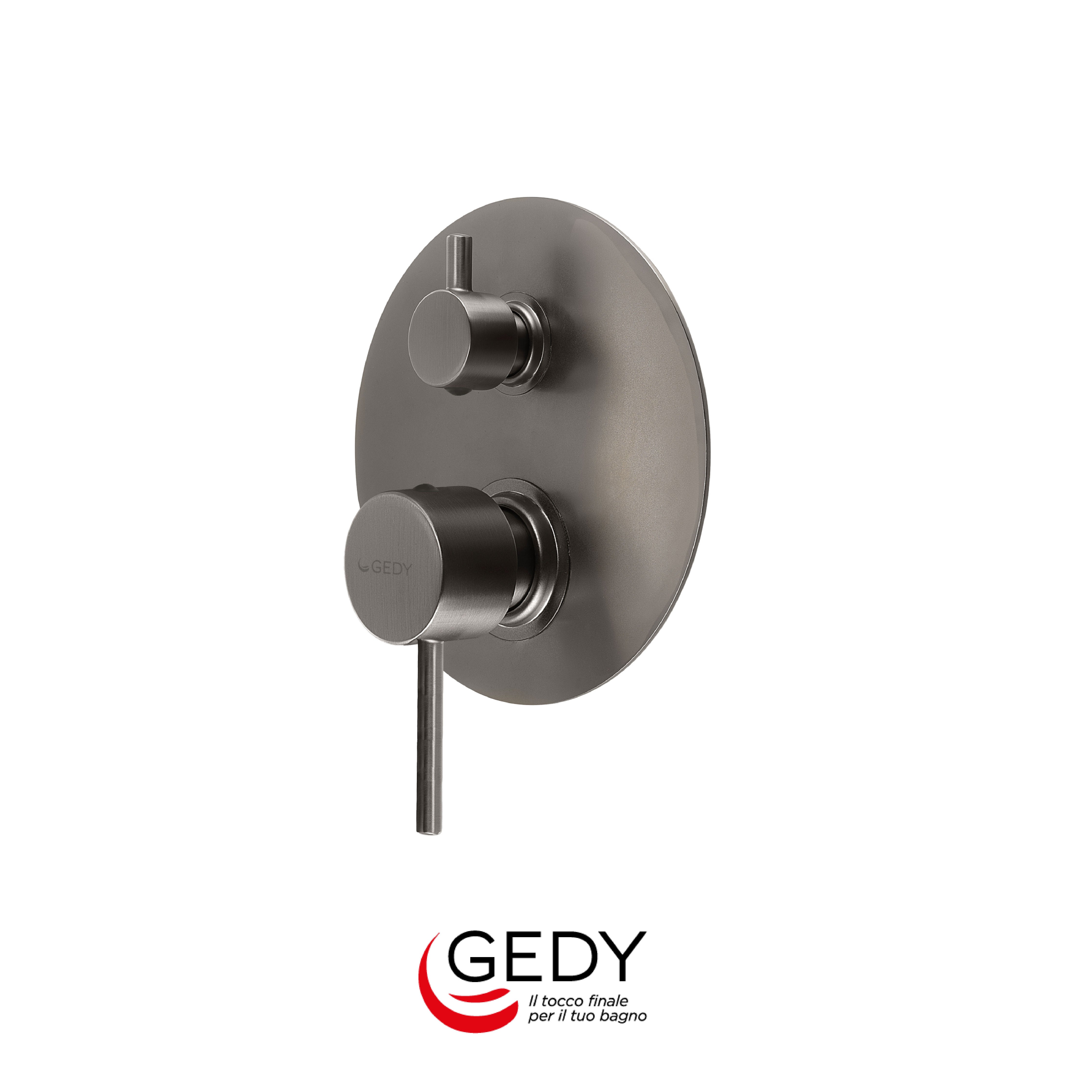 GEDY Garda - Miscelatore monocomando a incasso doccia con deviatore a 2 vie - 81 - Gun metal