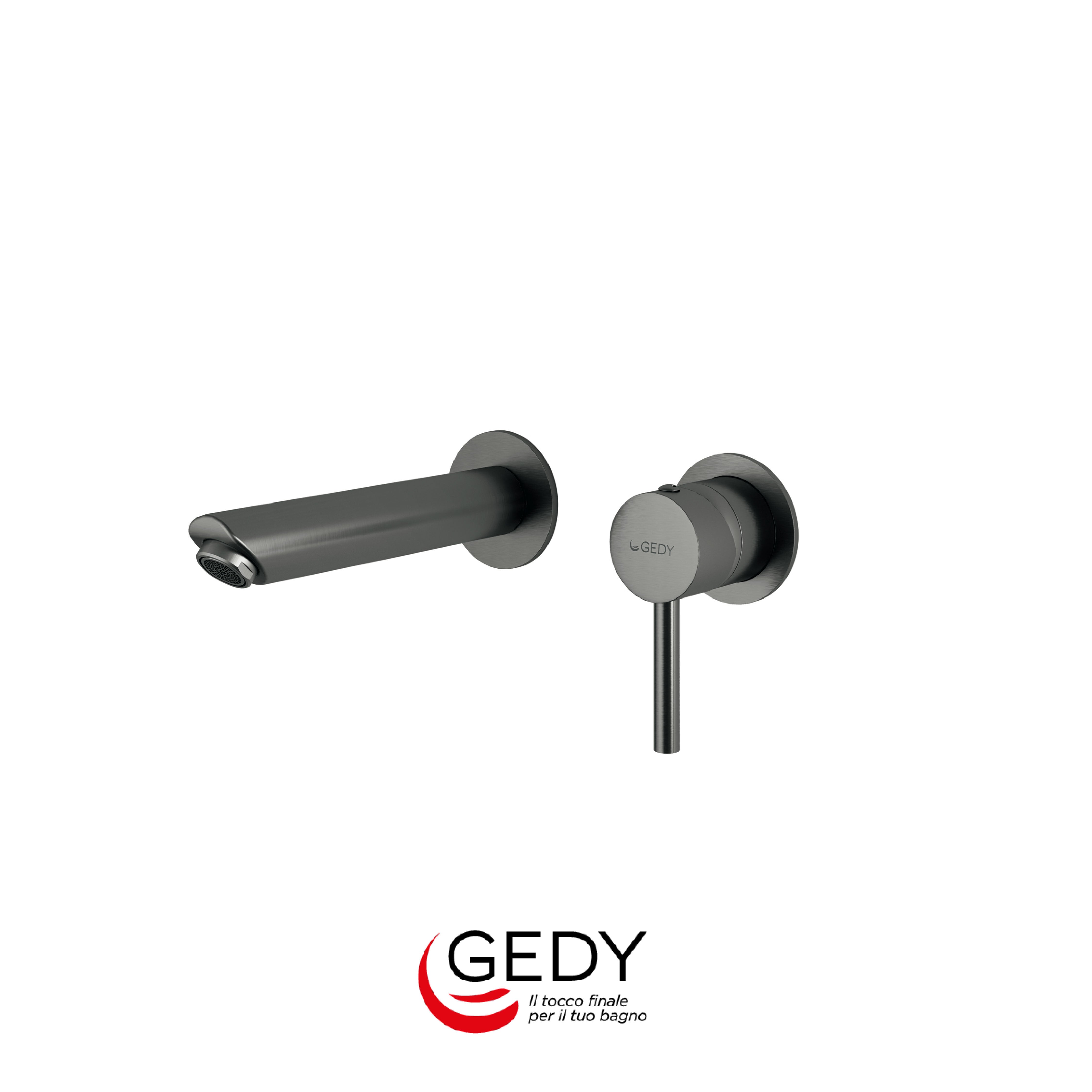 GEDY Garda - Miscelatore da muro per lavabo - 81 - Gun metal