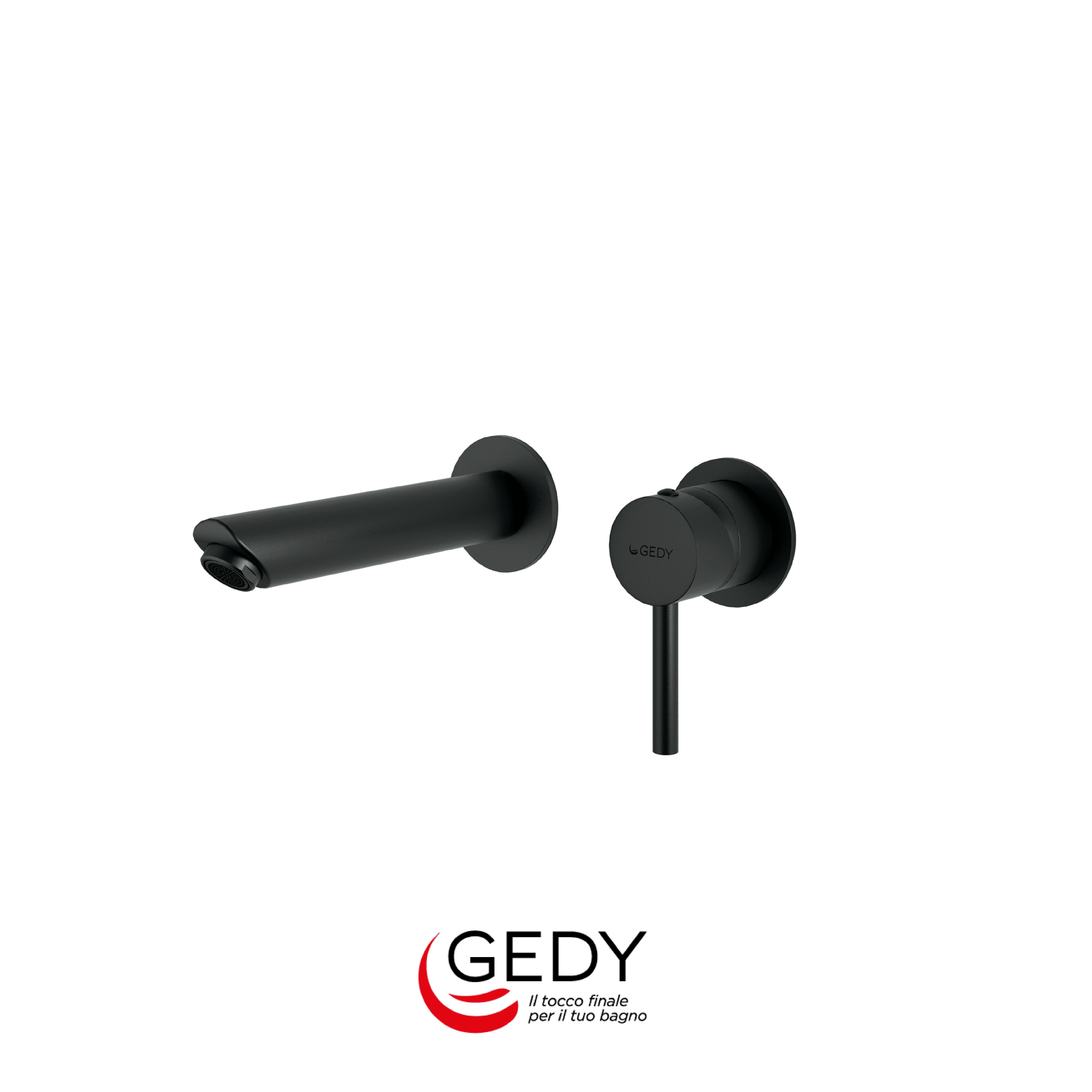 GEDY Garda - Miscelatore da muro per lavabo - 14 - Nero matt