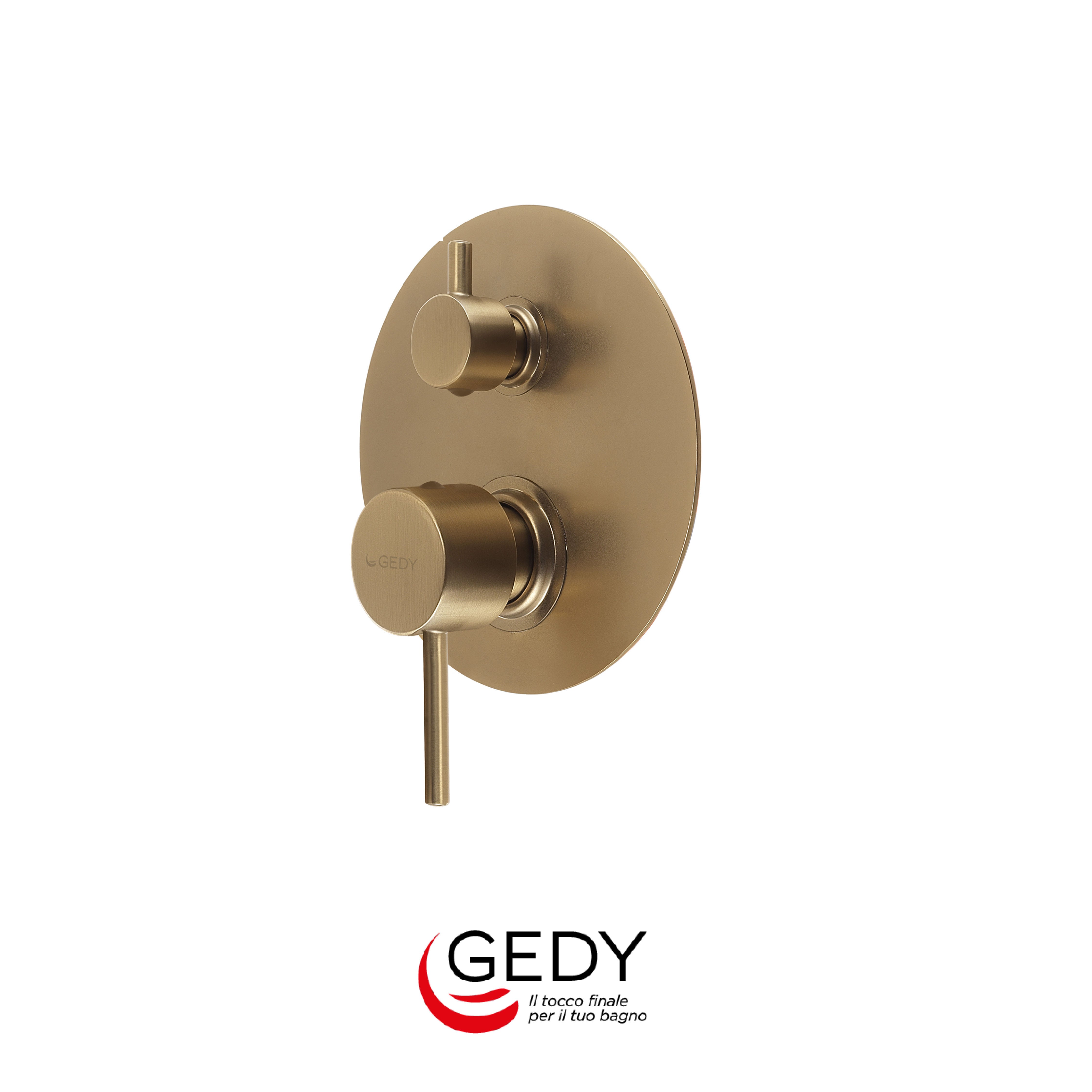 GEDY Garda - Miscelatore monocomando a incasso doccia con deviatore a 2 vie - 88 - Oro matt