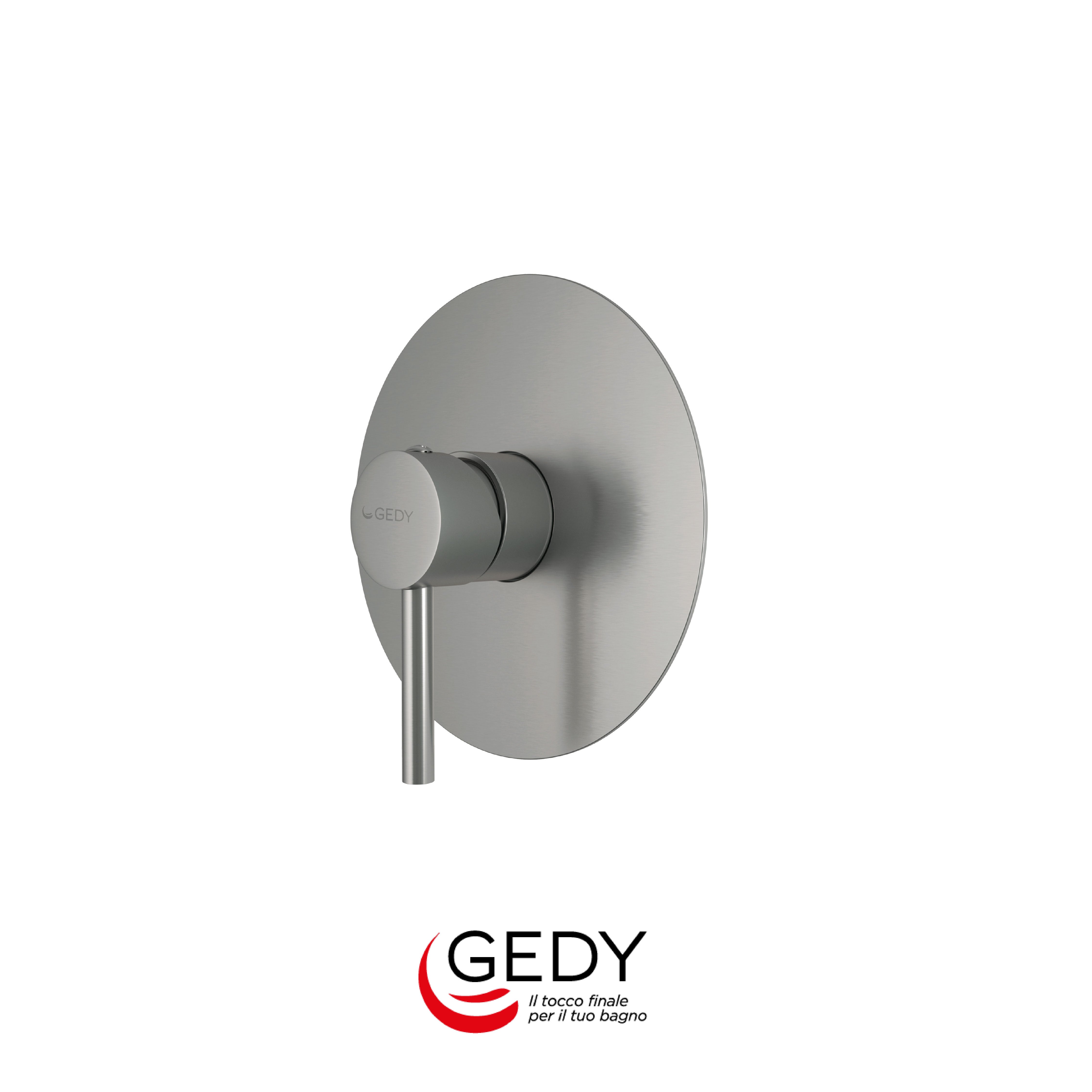 GEDY Garda - Miscelatore monocomando doccia a incasso a 1 via - 38 - Spazzolato