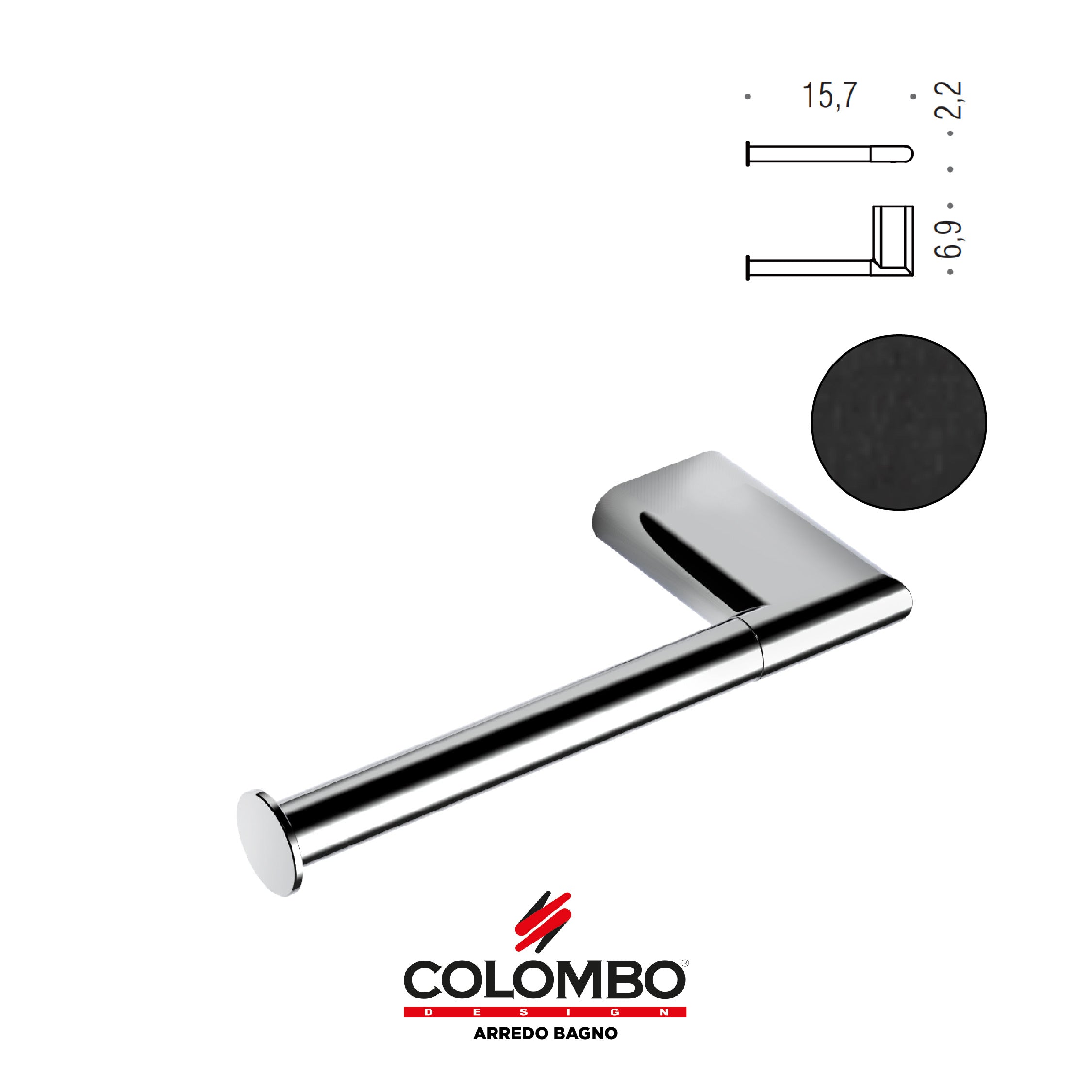 Mini Porta rotolo sinistro - Colombo design arredo bagno - Imhoff Handles