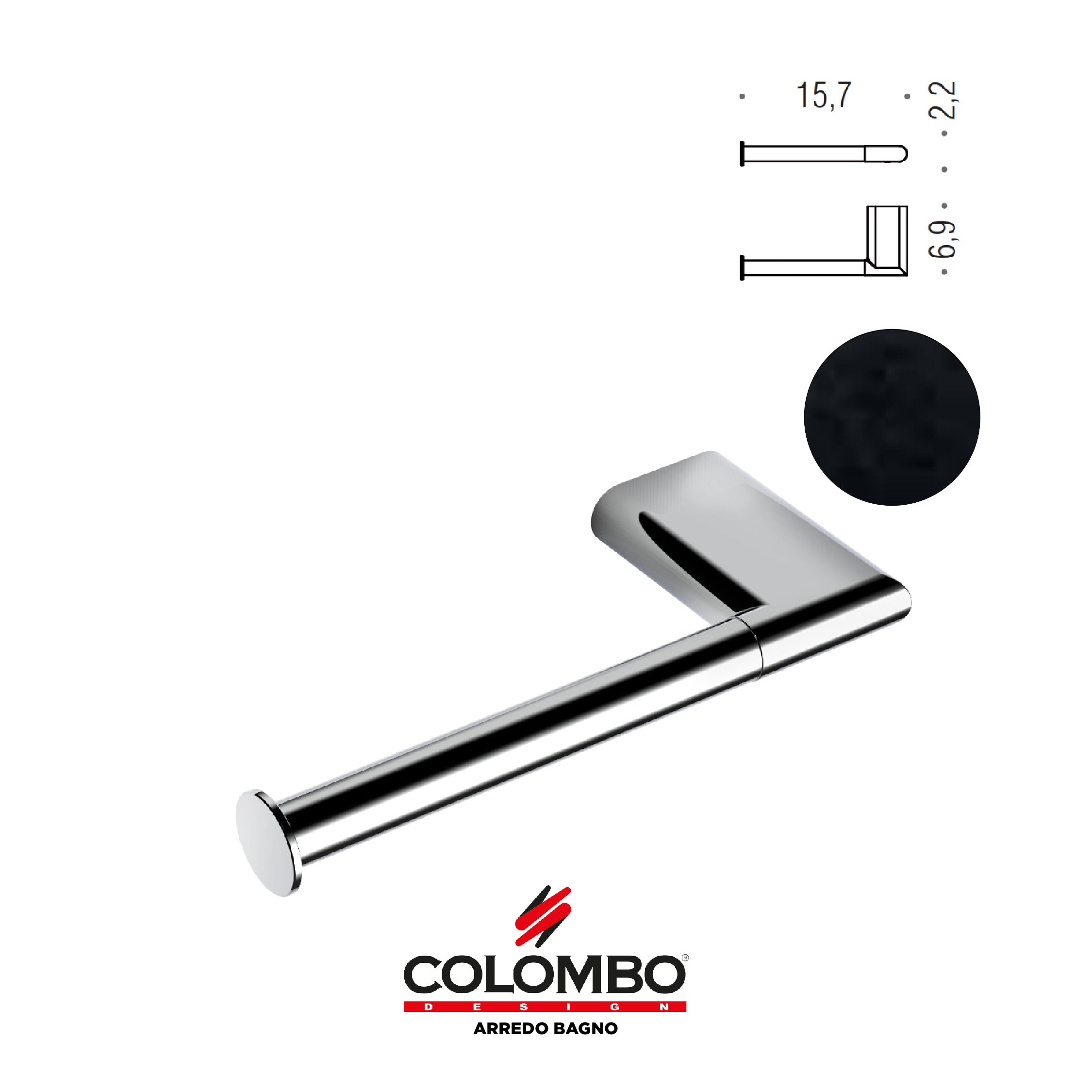Mini Porta rotolo sinistro - Colombo design arredo bagno - Imhoff Handles