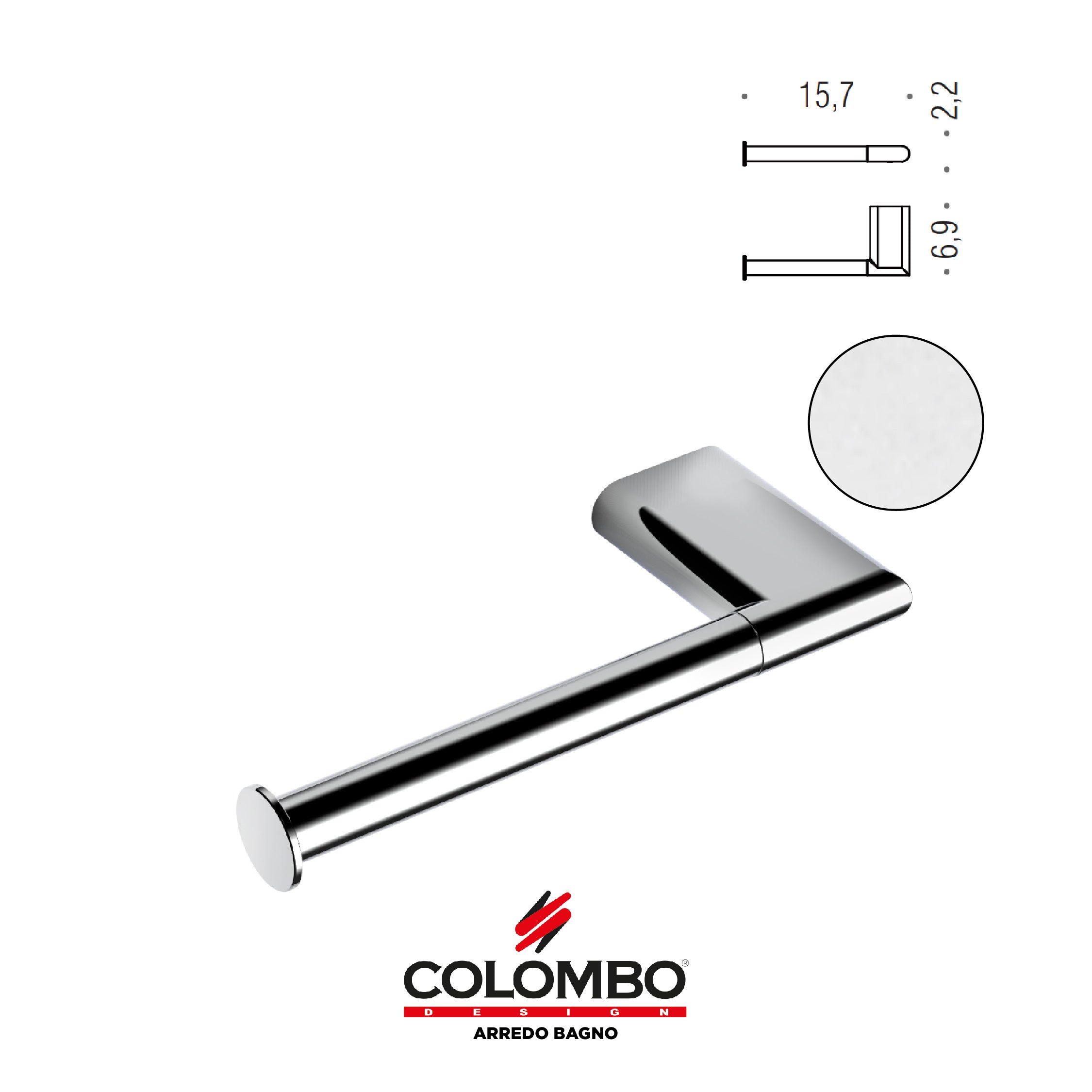 Mini Porta rotolo sinistro - Colombo design arredo bagno - Imhoff Handles