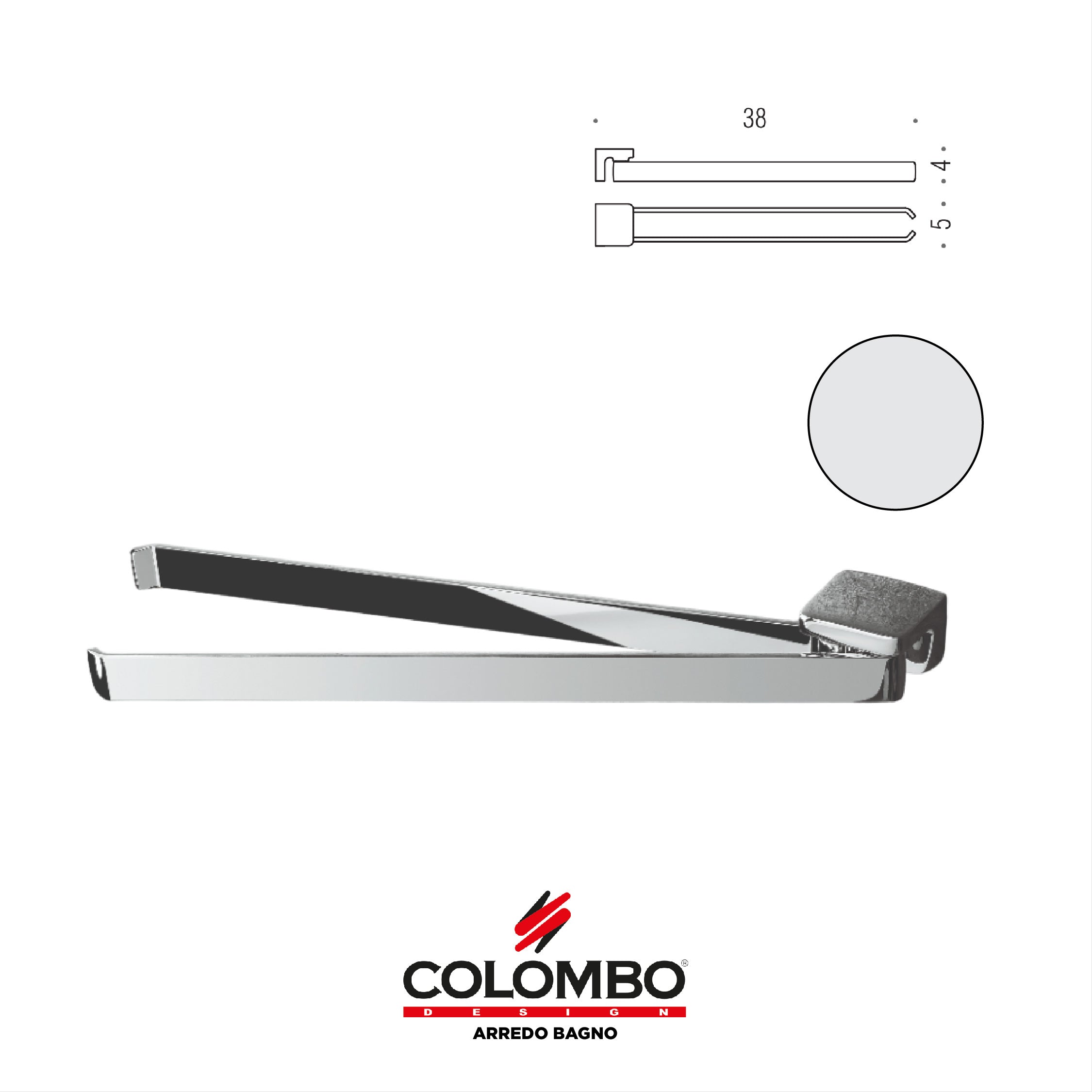 Alizé Porta salvietta doppio a snodo - Colombo design arredo bagno - Imhoff Handles
