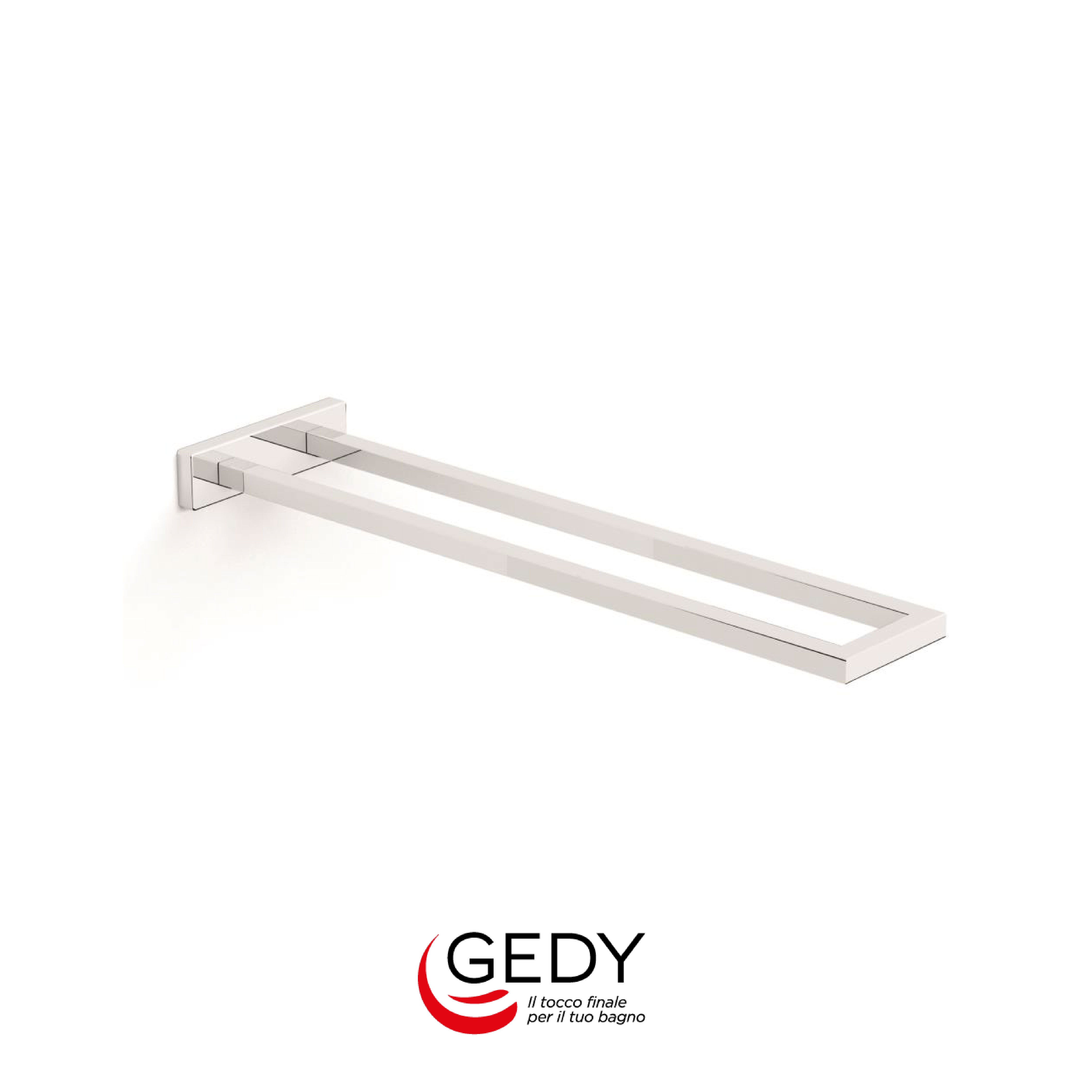 GEDY Elba - Portasalviette fisso a due bracci (fissaggio con viti e tasselli) - 13 - Cromato