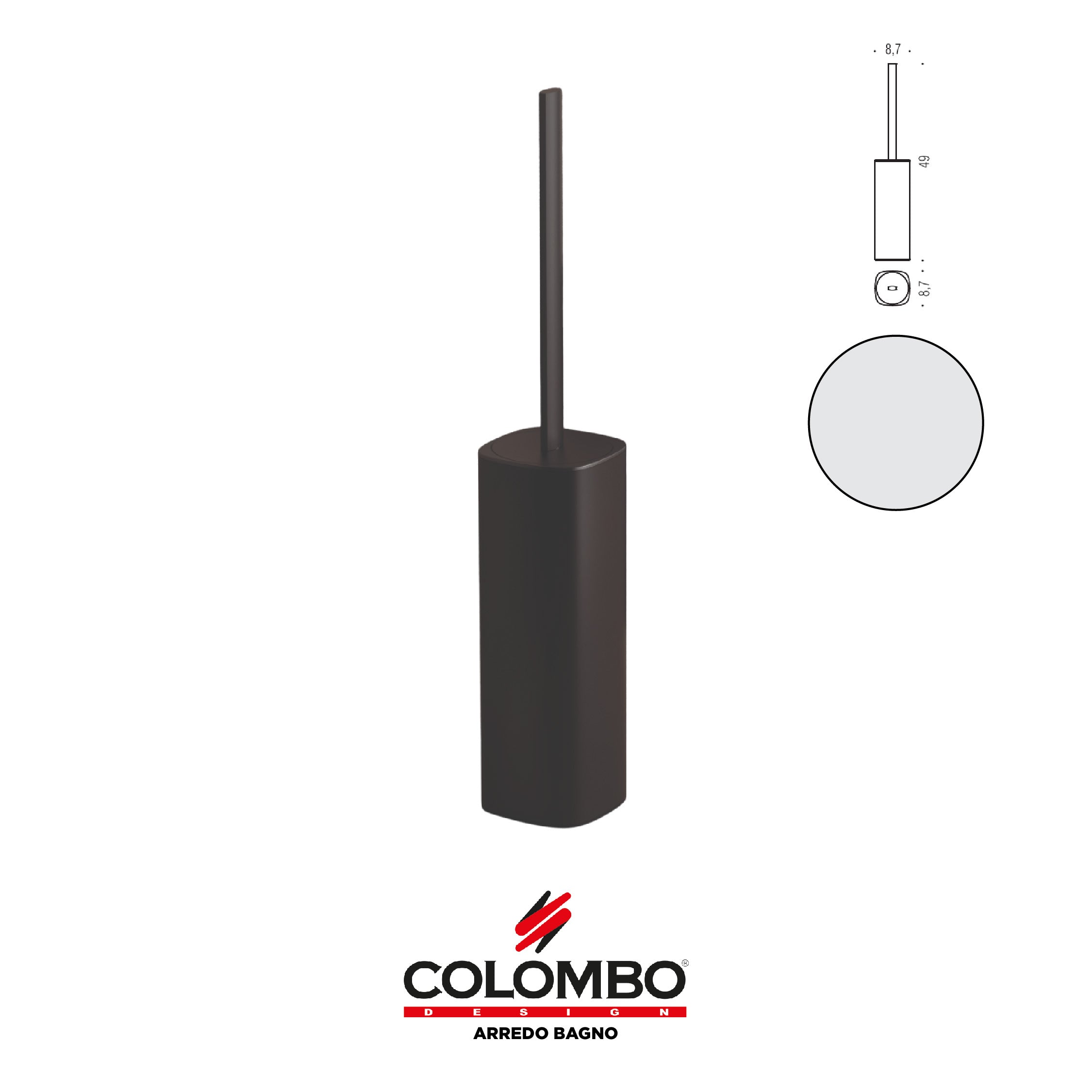 Trenta Porta scopino d'appoggio - Colombo design arredo bagno - Imhoff Handles