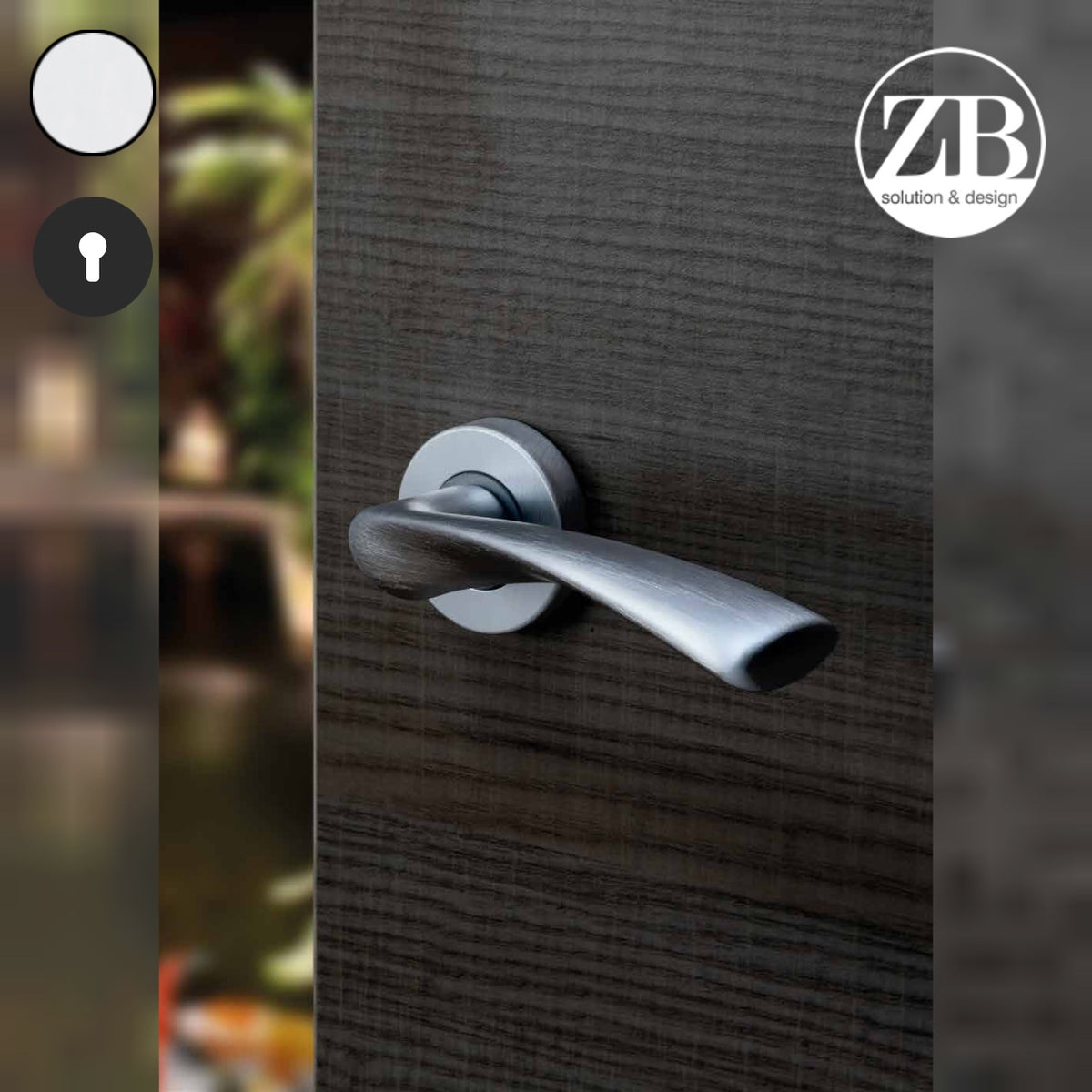 ZB - Maniglie Ala - Maniglia per porta interna - CRS - Cromo satinato / Tonda / Yale
