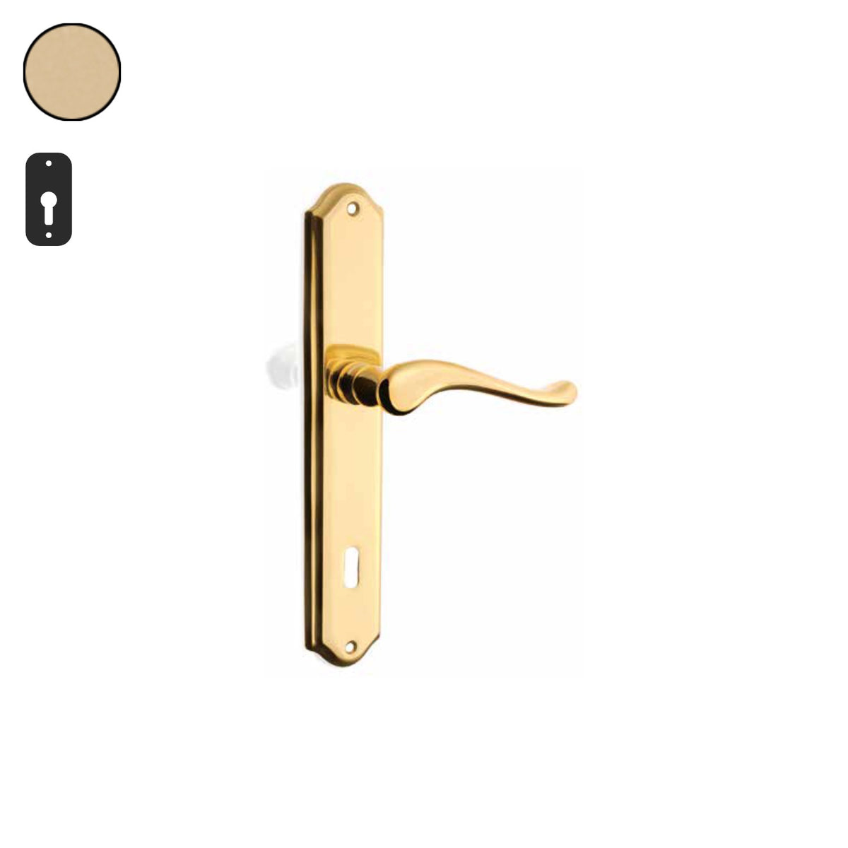 ZB - Maniglie Arco - Maniglia per porta interna - OSV - Ottone satinato verniciato / Placca 250x46 mm / Yale 85