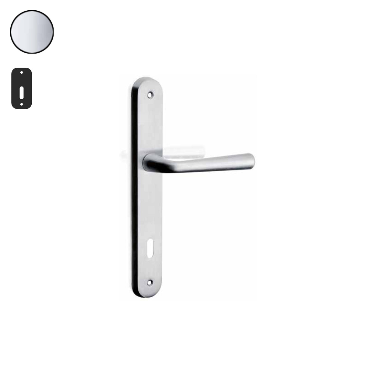 ZB - Maniglie Aster - Maniglia per porta interna - CRL - Cromo lucido / Placca 250x38 mm / Patent 70