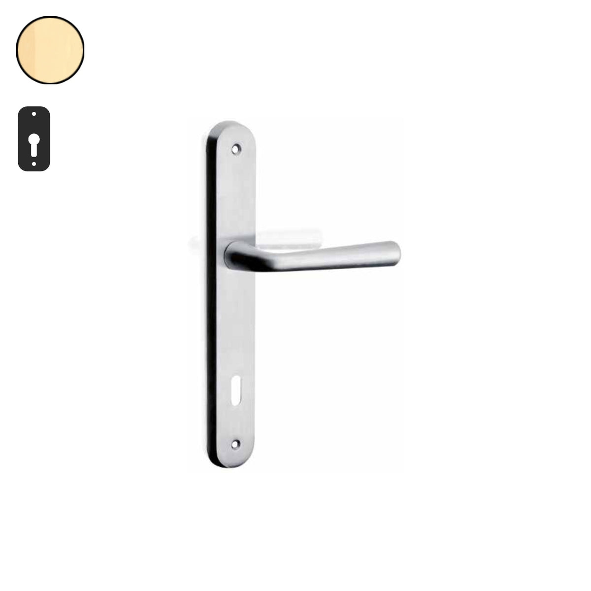 ZB - Maniglie Aster - Maniglia per porta interna - OTO - Ottonato / Placca 250x38 mm / Yale 85