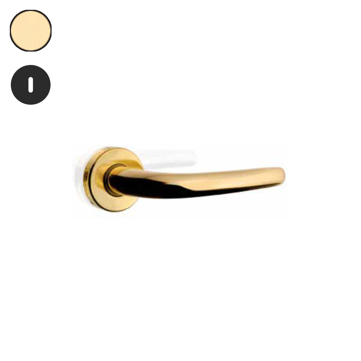 ZB - Maniglie Big Niky - Maniglia per porta interna - OLV - Ottone lucido verniciato / Tonda / Patent