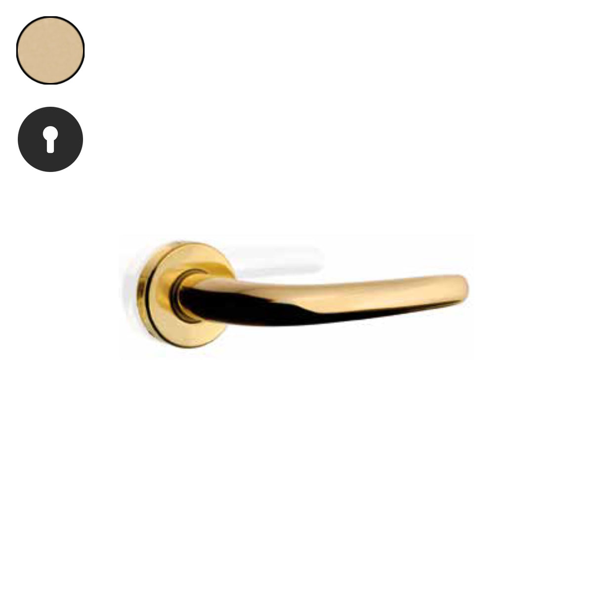 ZB - Maniglie Big Niky - Maniglia per porta interna - OSV - Ottone satinato verniciato / Tonda / Yale