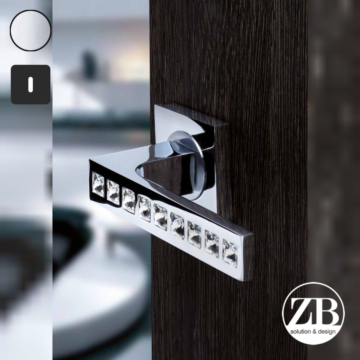 ZB - Maniglie Boemia - Maniglia per porta interna - CRL - Cromo lucido / Quadra / Patent