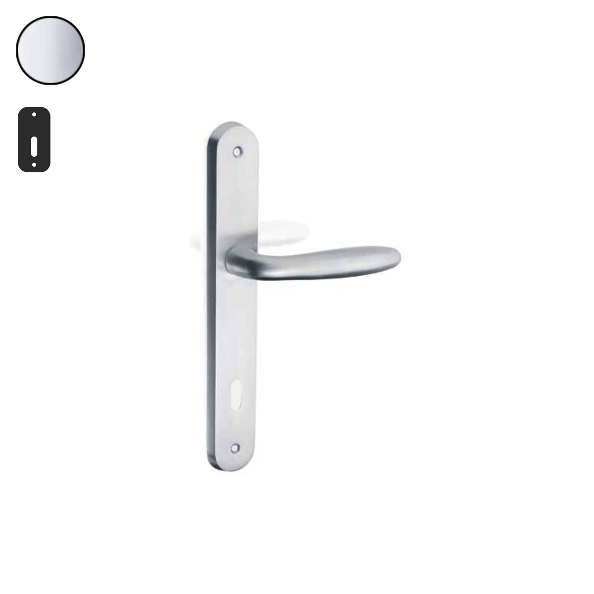 ZB - Maniglie Botti - Maniglia per porta interna - CRL - Cromo lucido / Placca 250x38 mm / Patent 70