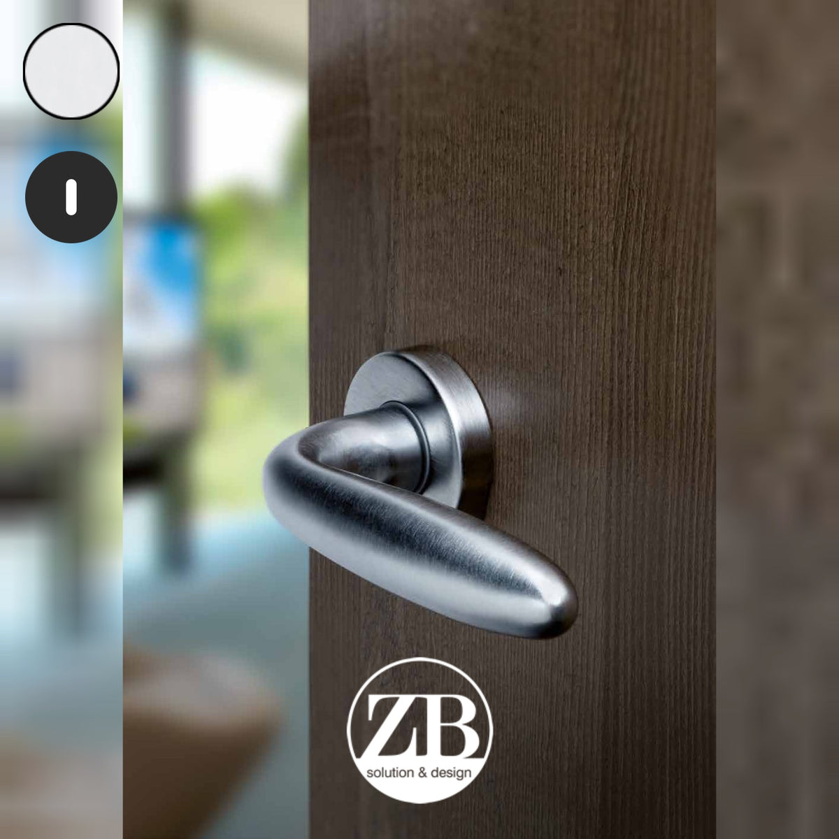 ZB - Maniglie Botti - Maniglia per porta interna - CRS - Cromo satinato / Tonda / Patent