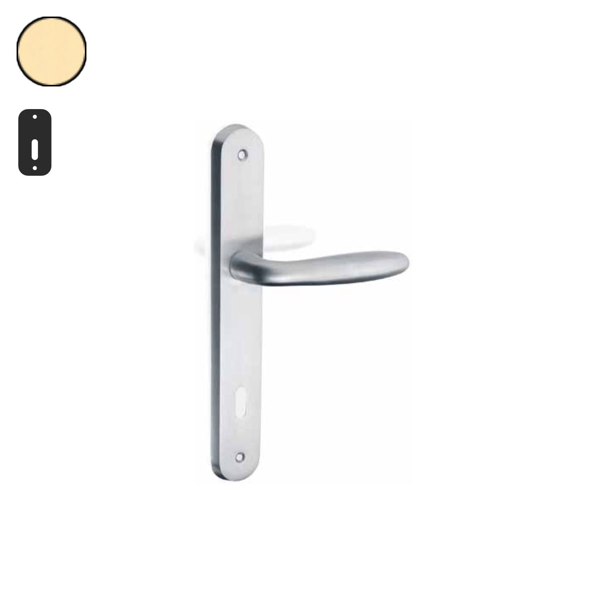 ZB - Maniglie Botti - Maniglia per porta interna - OLV - Ottone lucido verniciato / Placca 250x38 mm / Patent 70