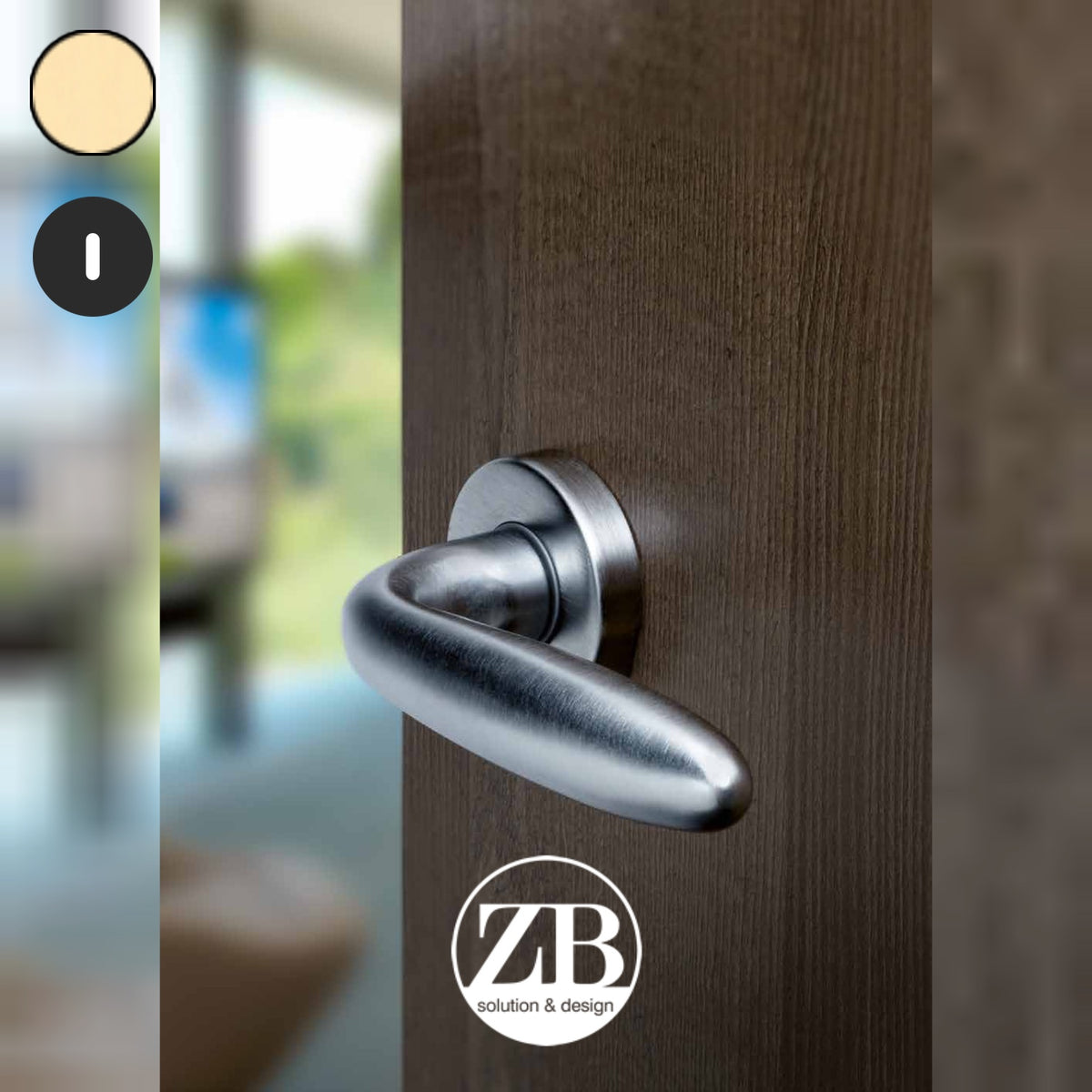 ZB - Maniglie Botti - Maniglia per porta interna - OLV - Ottone lucido verniciato / Tonda / Patent