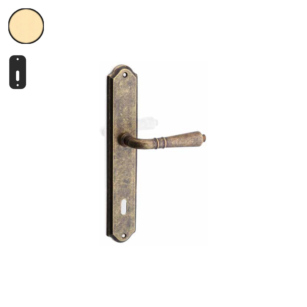ZB - Maniglie Classic - Maniglia per porta interna - OLV - Ottone lucido verniciato / Placca 250x46 mm / Patent 90