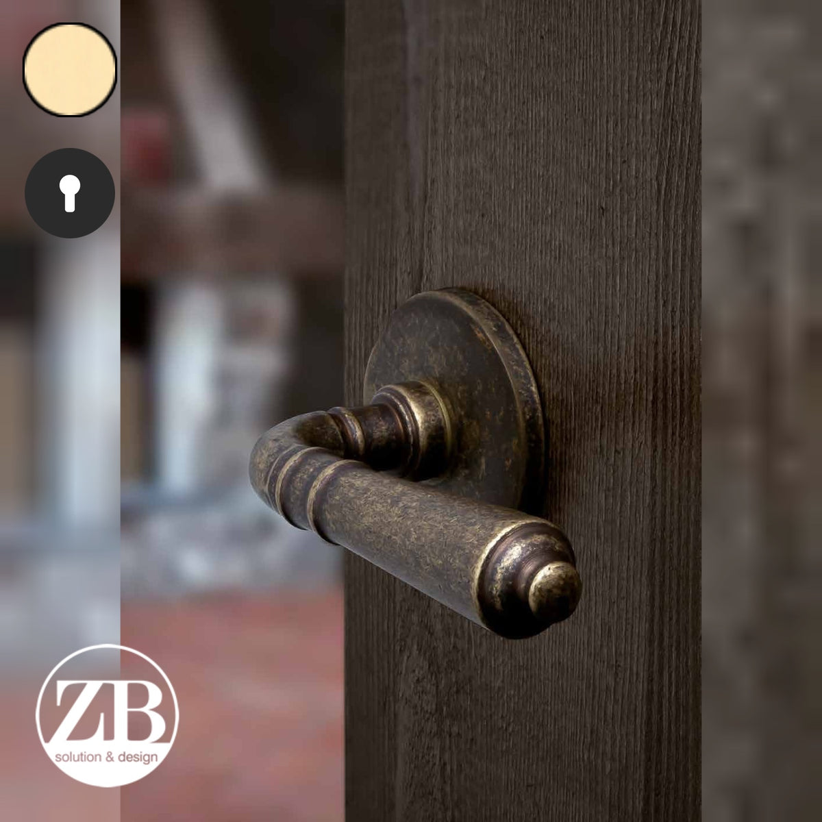 ZB - Maniglie Classic - Maniglia per porta interna - OLV - Ottone lucido verniciato / Tonda / Yale