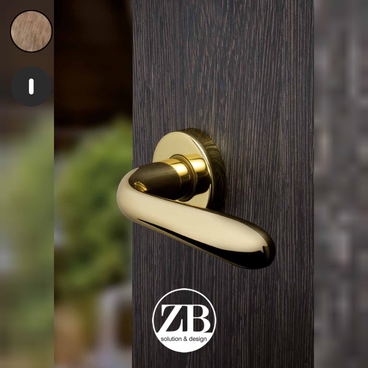 ZB - Maniglie Desy - Maniglia per porta interna - OGO - Ottone bronzato graffiato opaco / Tonda / Patent