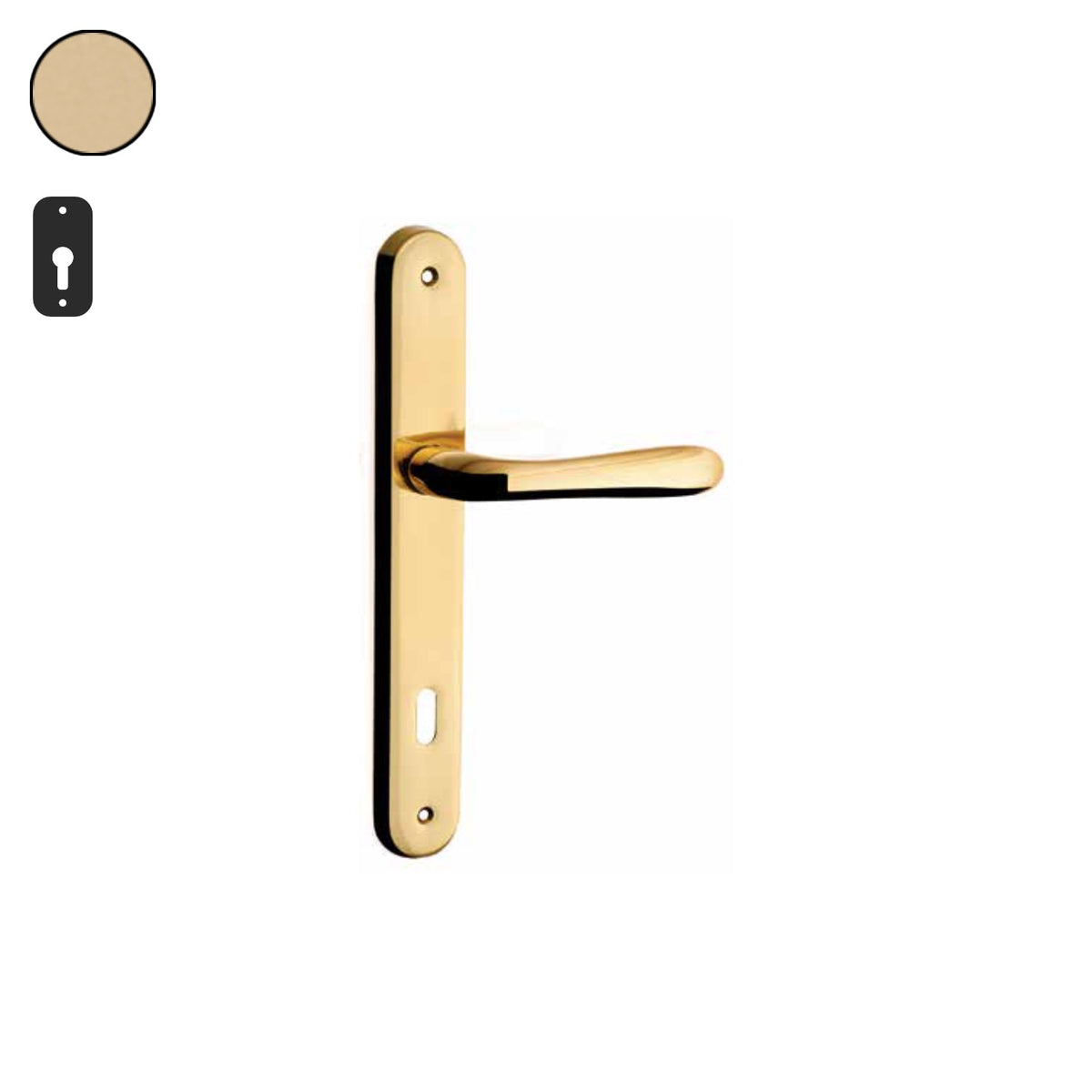 ZB - Maniglie Desy - Maniglia per porta interna - OSV - Ottone satinato verniciato / Placca 250x38 mm / Yale 85