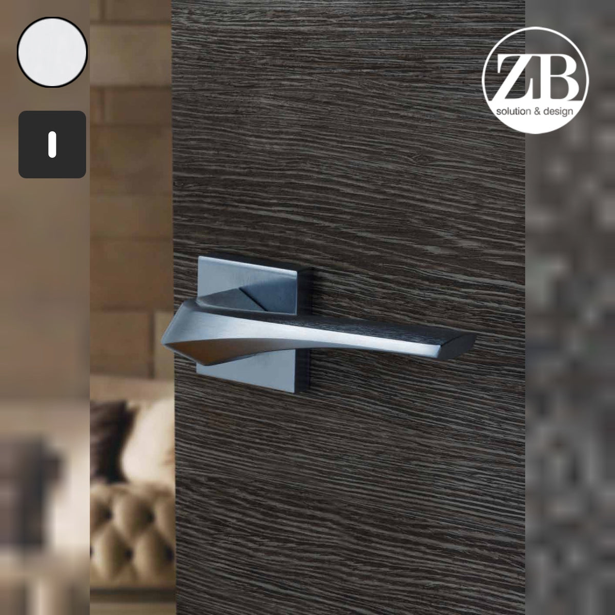 ZB - Maniglie Diana - Maniglia per porta interna - CRS - Cromo satinato / Quadra / Patent