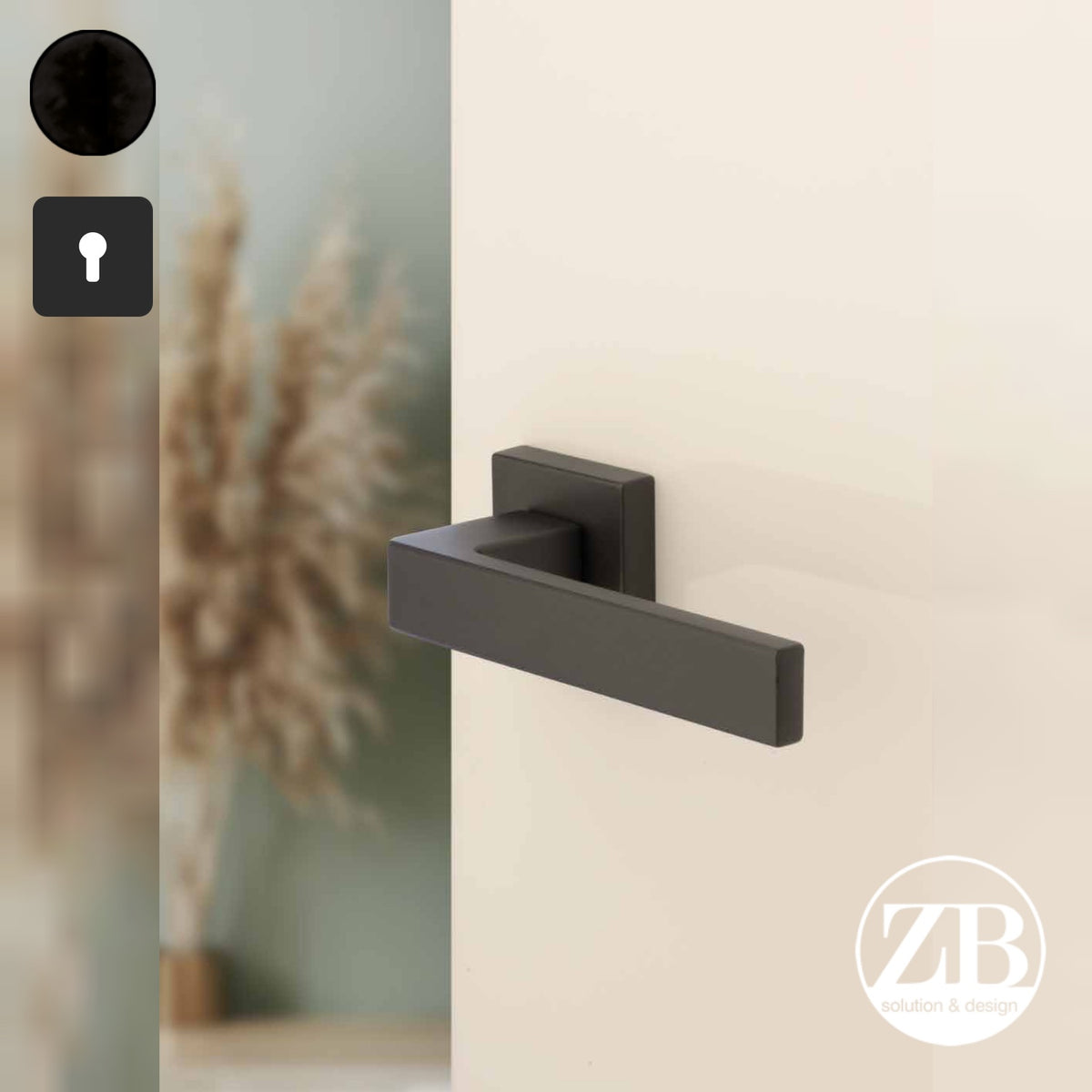 ZB - Maniglie Eco Time - Maniglia per porta interna - NOP - Nero opaco / Quadra / Yale