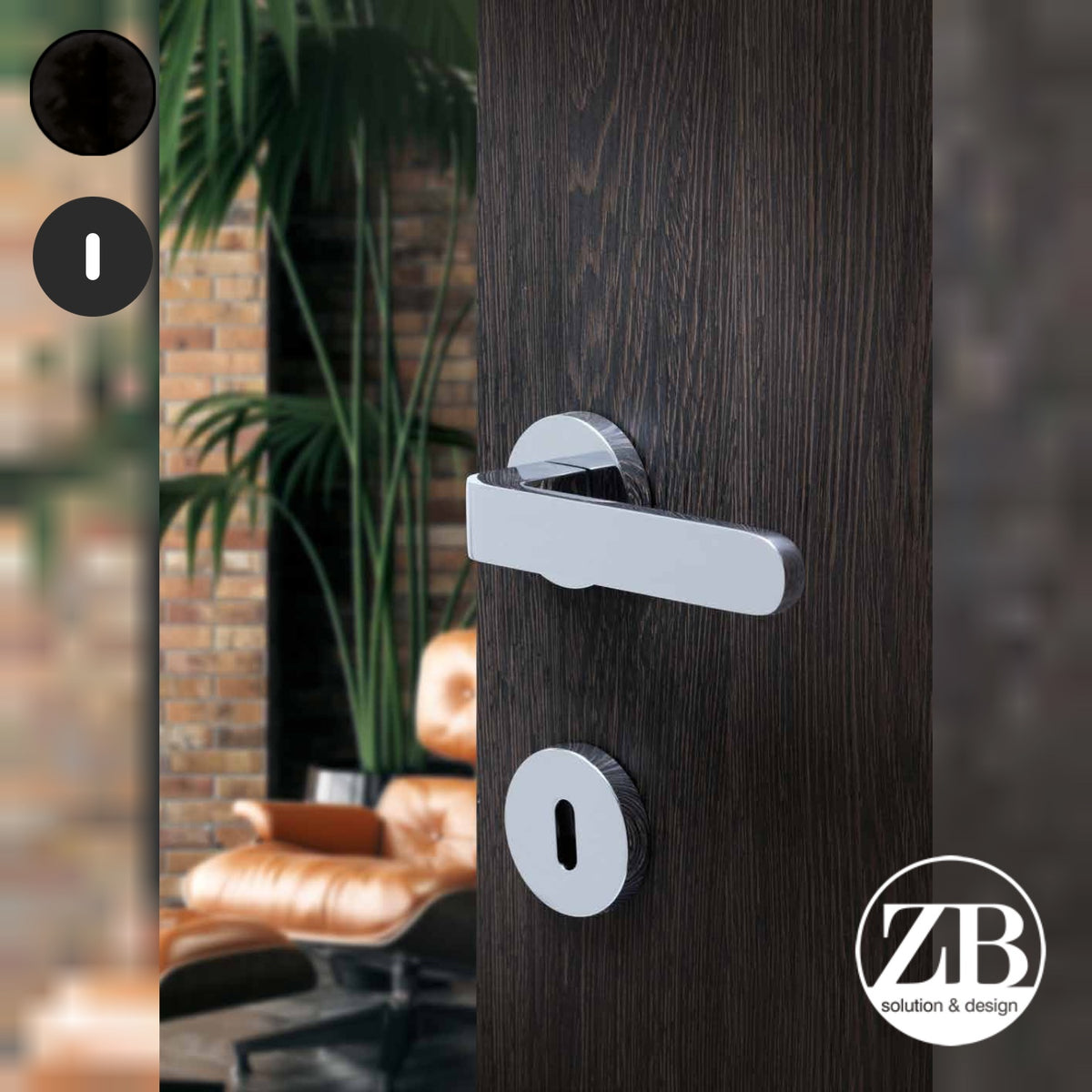 ZB - Maniglie First - Maniglia per porta interna - NOP - Nero opaco / Tonda / Patent