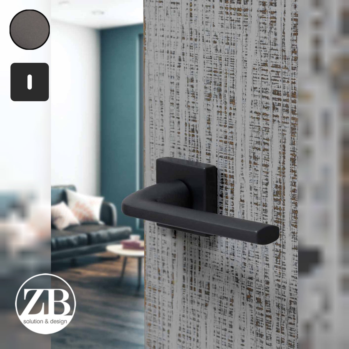 ZB - Maniglie Four-Q - Maniglia per porta interna - ANT - Antracite / Quadra / Patent