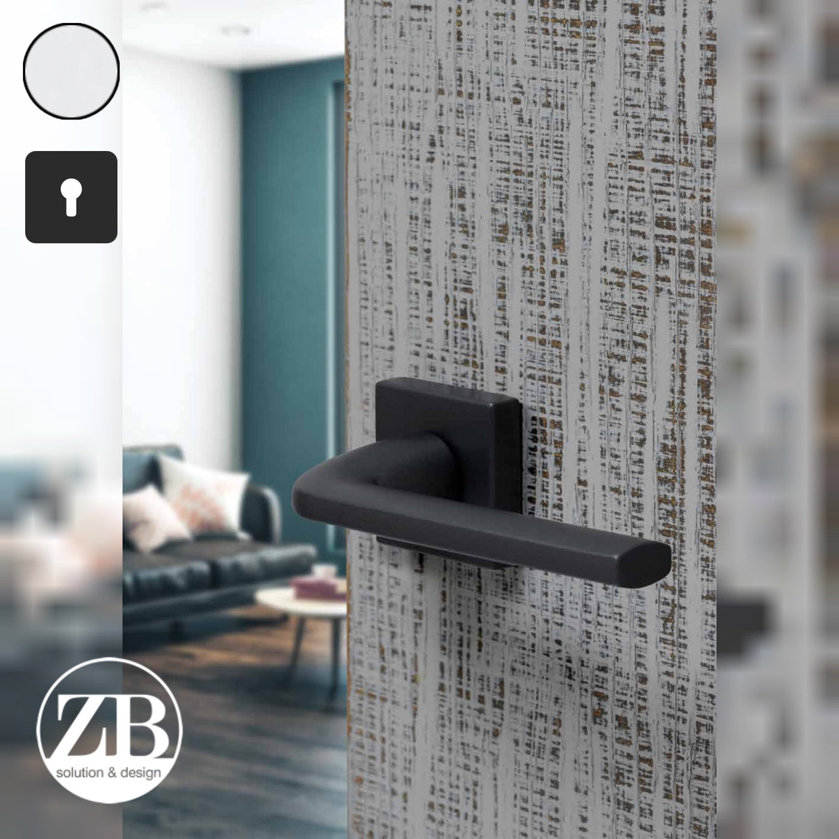 ZB - Maniglie Four-Q - Maniglia per porta interna - CRS - Cromo satinato / Quadra / Yale