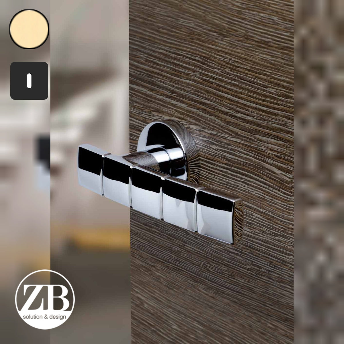 ZB - Maniglie Gangsta - Maniglia per porta interna - OLV - Ottone lucido verniciato / Quadra / Patent