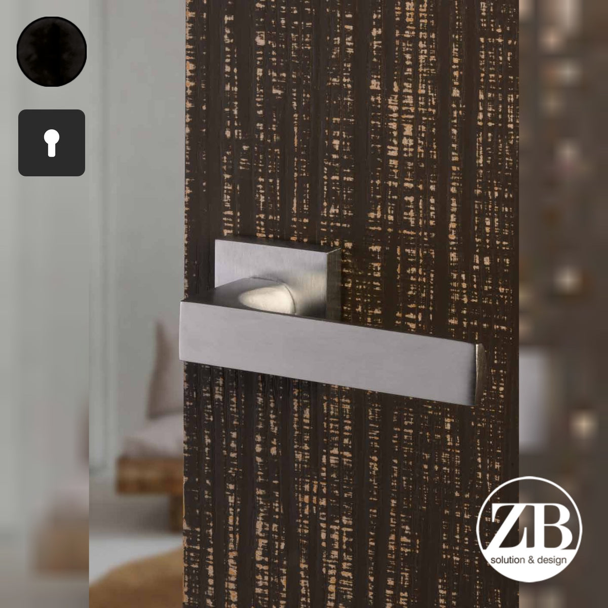 ZB - Maniglie Handy - Maniglia per porta interna - NOP - Nero opaco / Quadra / Yale