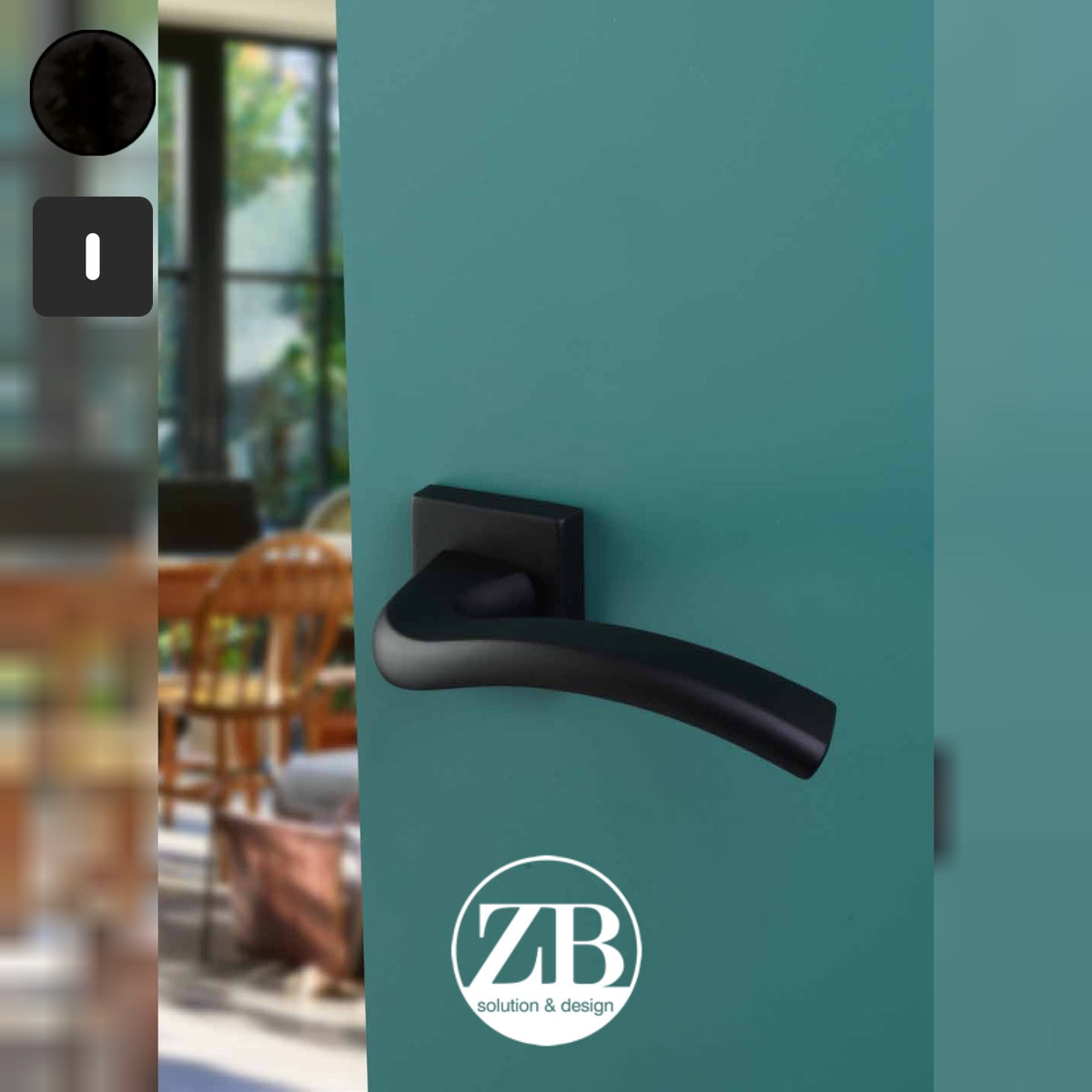 ZB - Maniglie Hill - Maniglia per porta interna - NOP - Nero opaco / Quadra / Patent