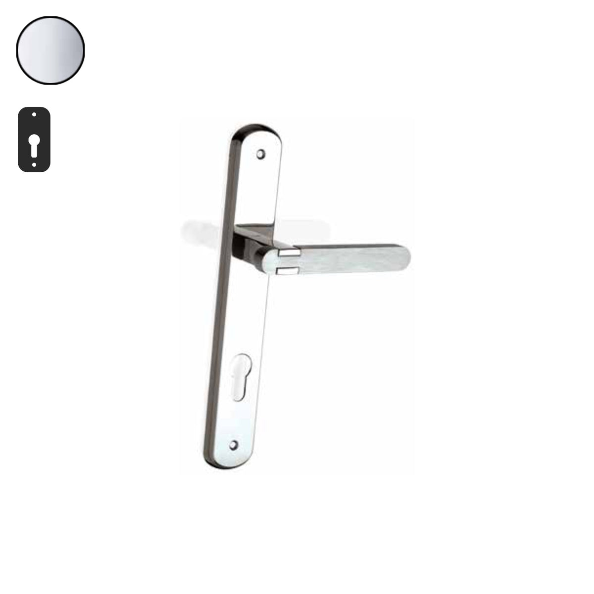 ZB - Maniglie Inside - Maniglia per porta interna - CRL - Cromo lucido / Placca 250x40 mm / Yale 85