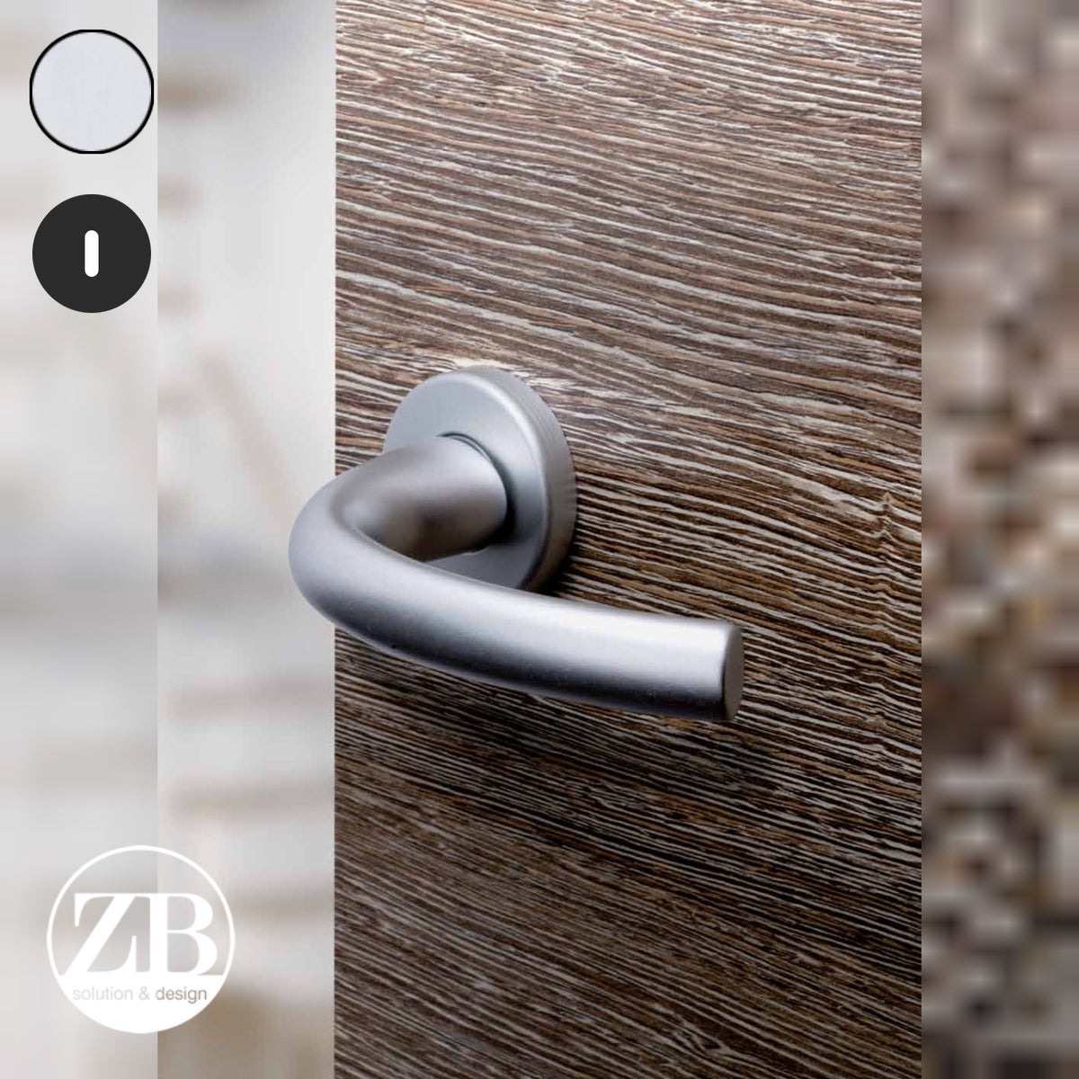 ZB - Maniglie Isy - Maniglia per porta interna - ARG - Argento F1 anodizzato / Tonda / Patent